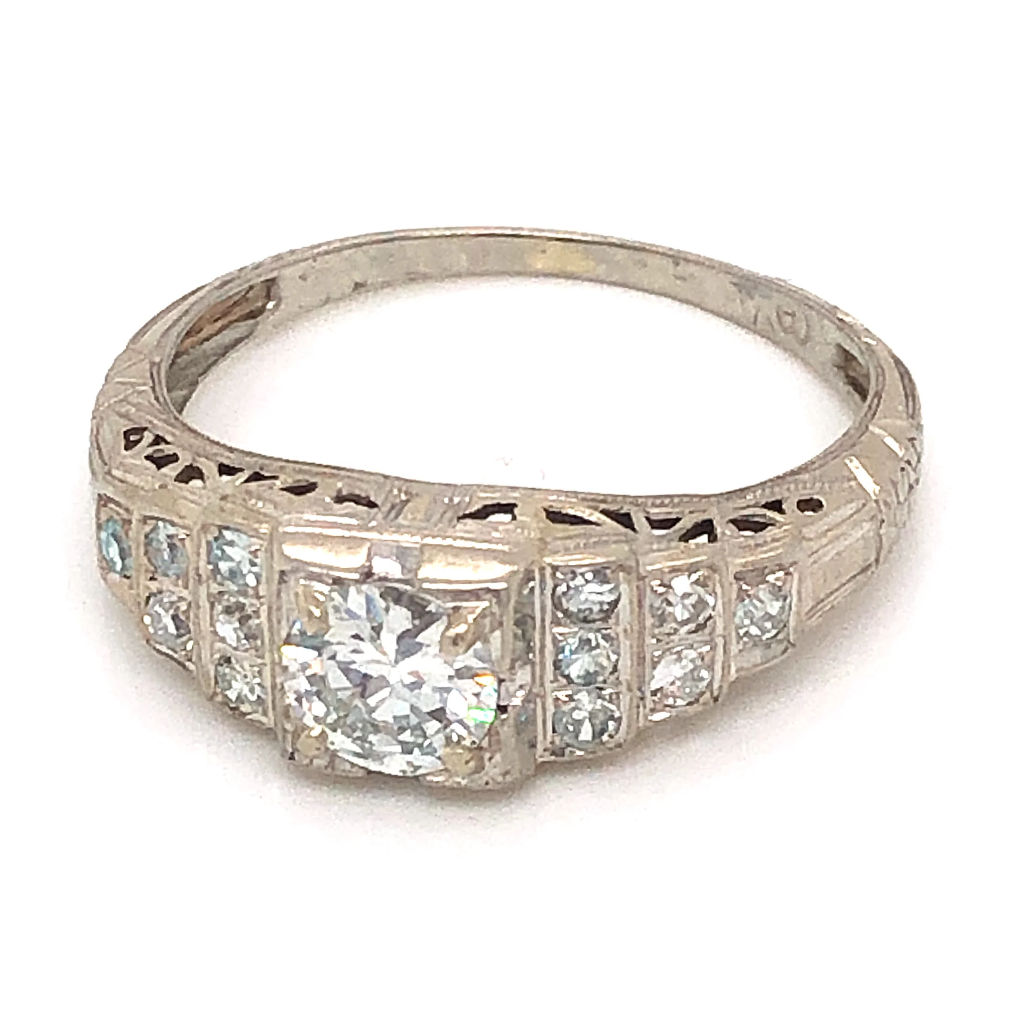 .55 Art Deco Diamond Engagement Ring in 18K White Gold - Image 2