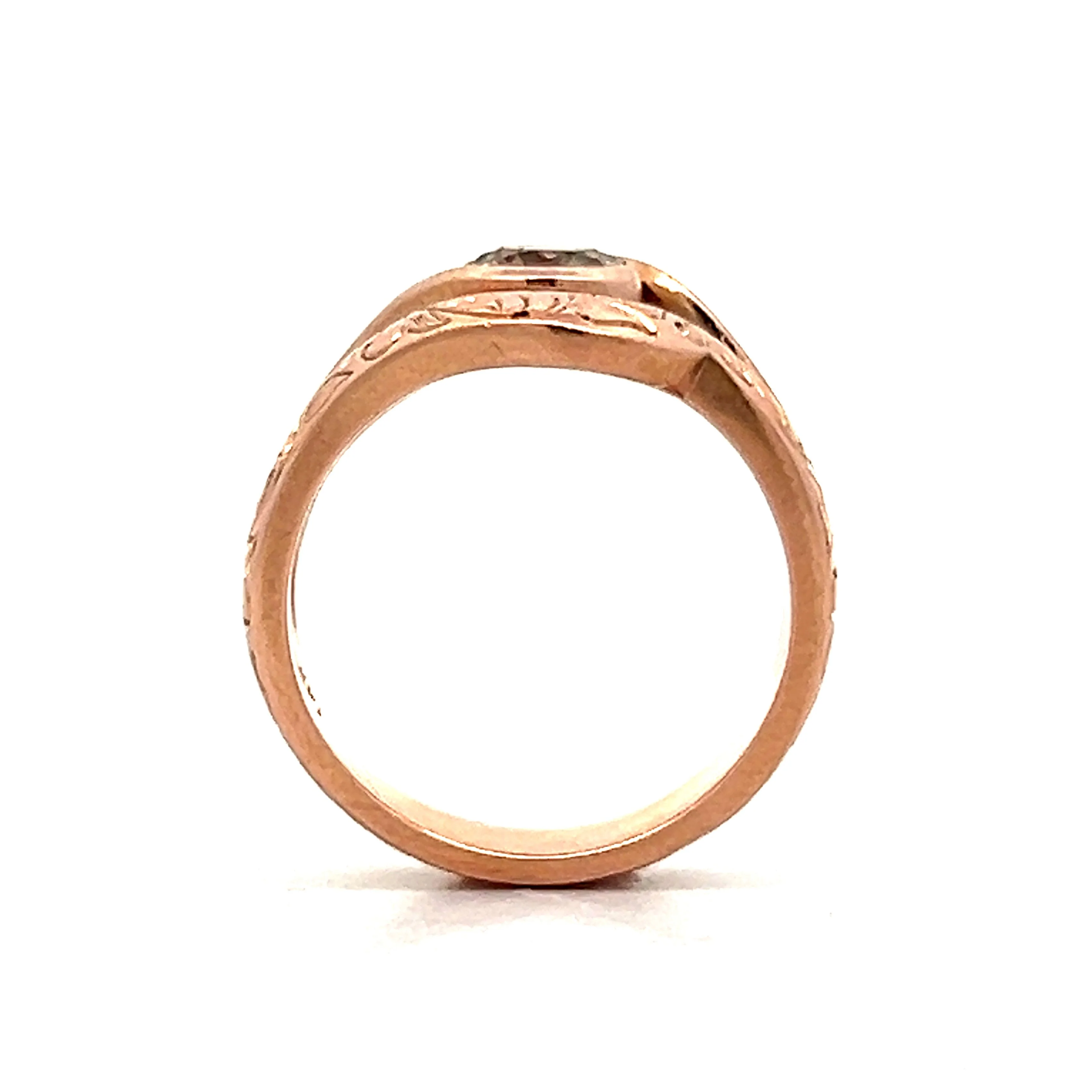 .55 Bezel Cognac Diamond Engagement Ring in Rose Gold - Image 10