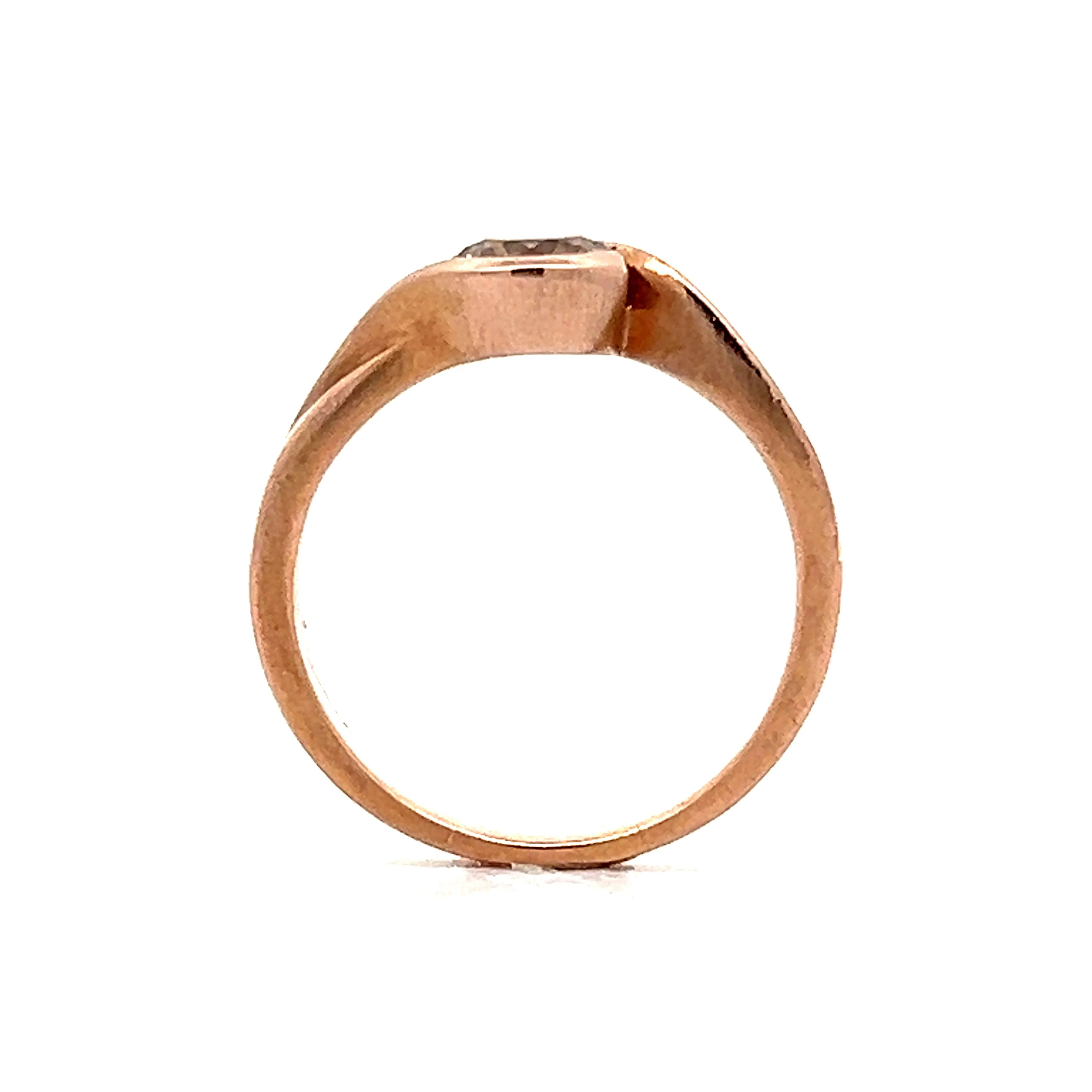 .55 Bezel Cognac Diamond Engagement Ring in Rose Gold - Image 7