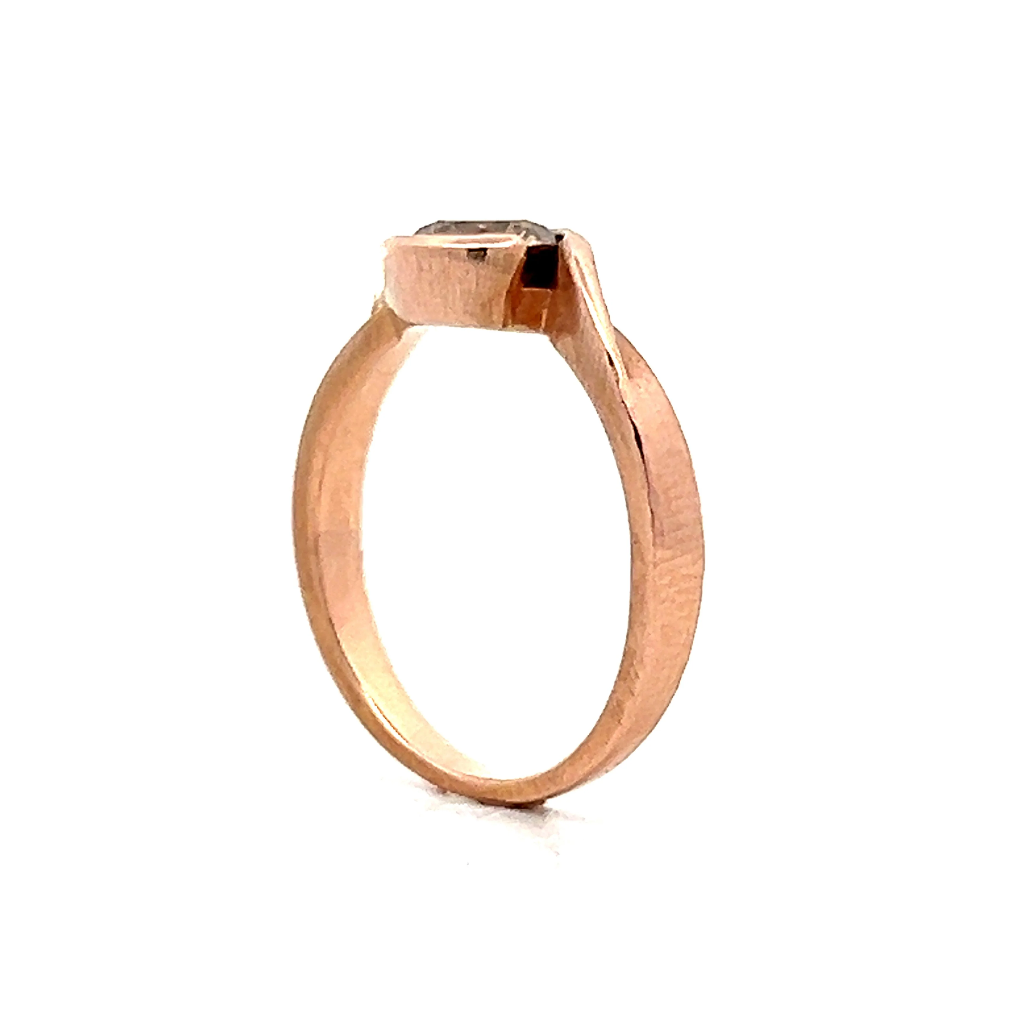 .55 Bezel Cognac Diamond Engagement Ring in Rose Gold - Image 8