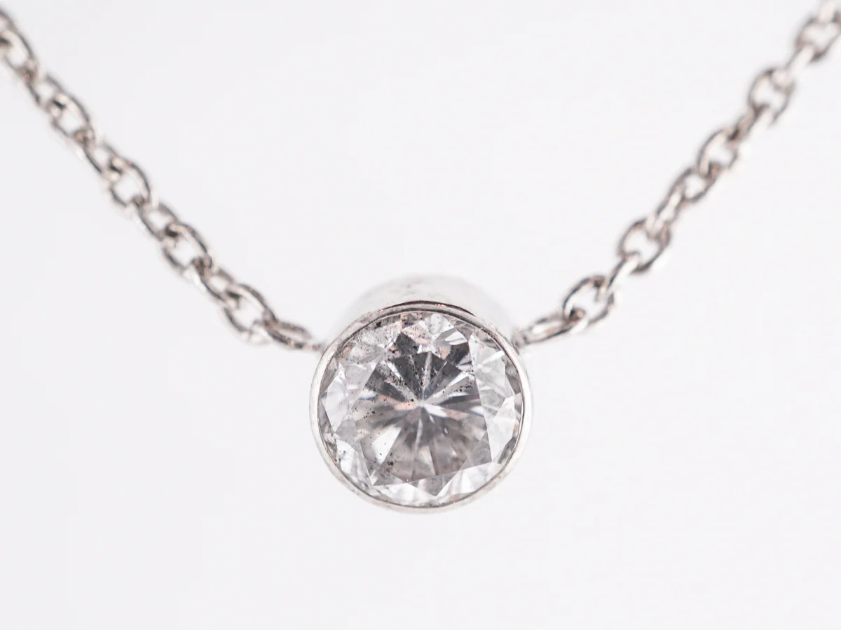 .55 Bezel Set Diamond Necklace in 14k White Gold - Image 3