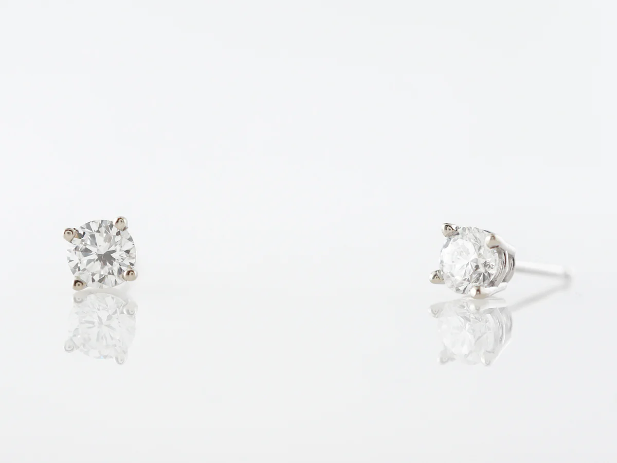 .55 Carat Diamond Earrings Studs in White Gold - Image 4