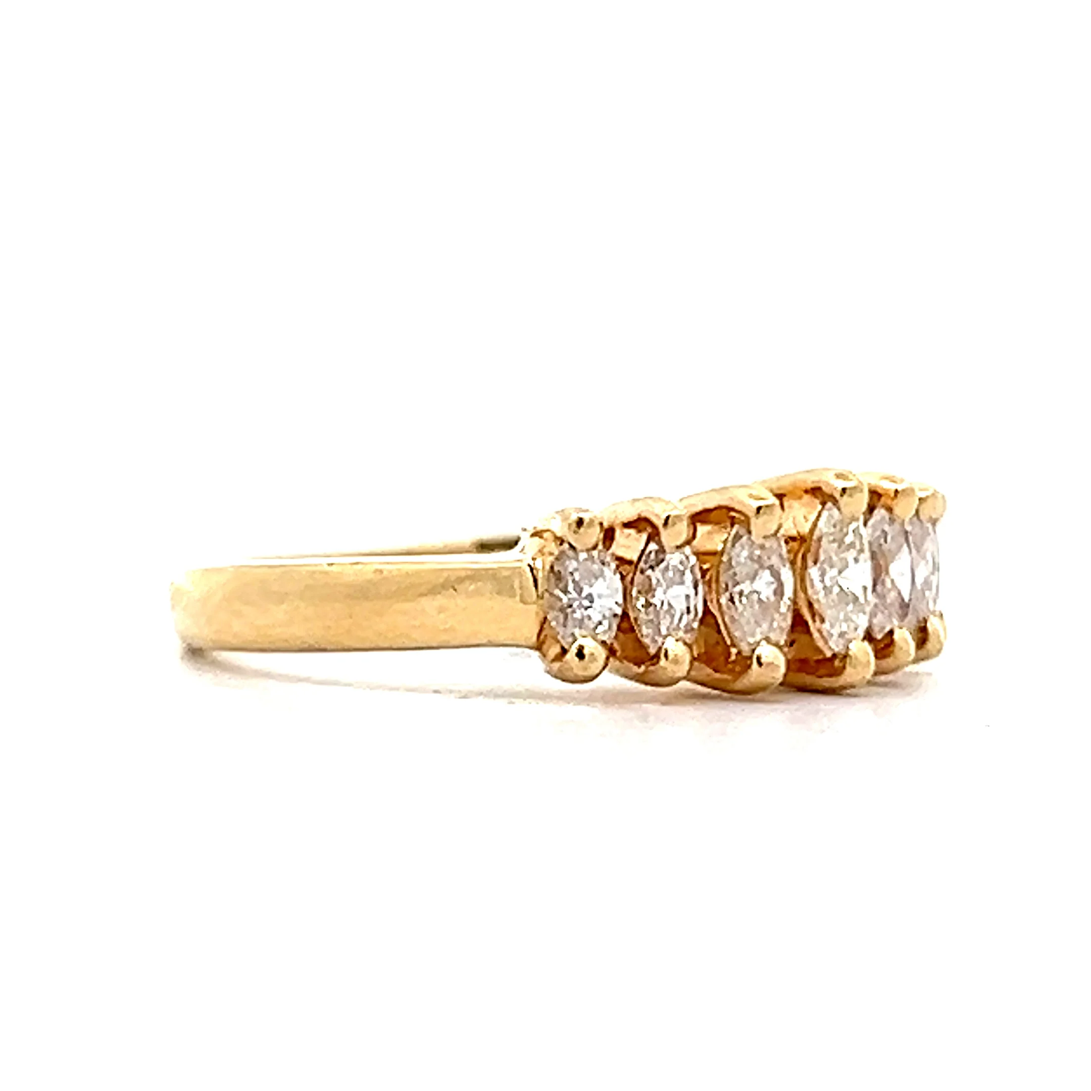 .55 Marquise Diamond Wedding Band in 14k Yellow Gold - Image 3