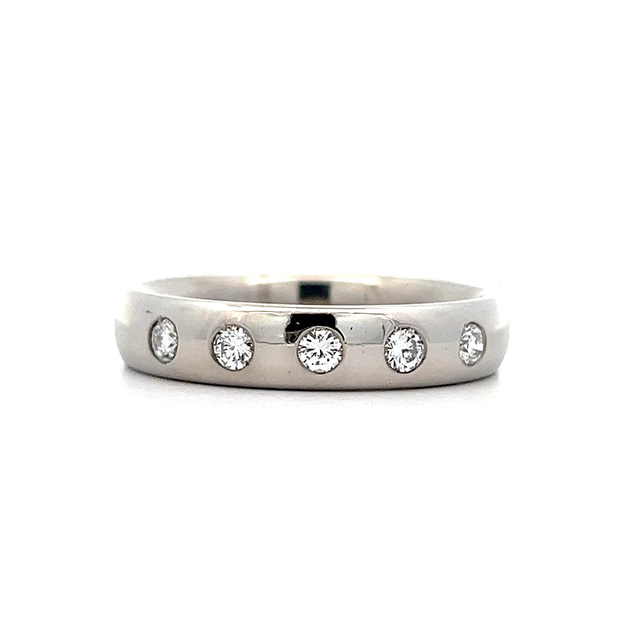 .55 Mens Flush Set Diamond Wedding Band in Platinum