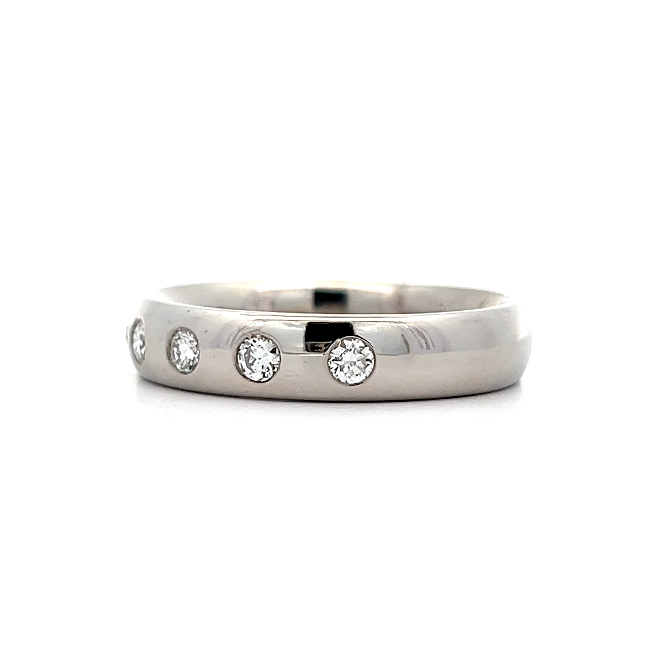 .55 Mens Flush Set Diamond Wedding Band in Platinum - Image 2