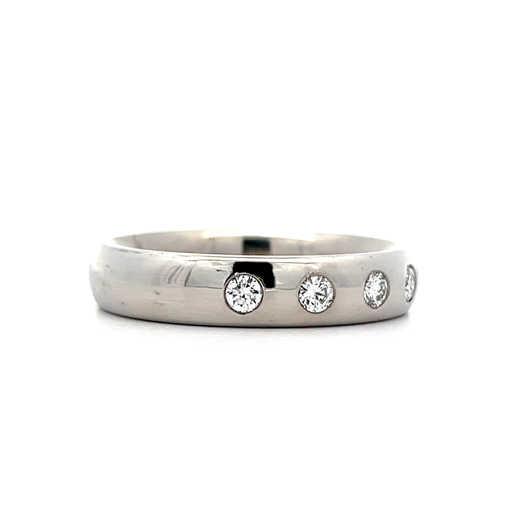.55 Mens Flush Set Diamond Wedding Band in Platinum - Image 3