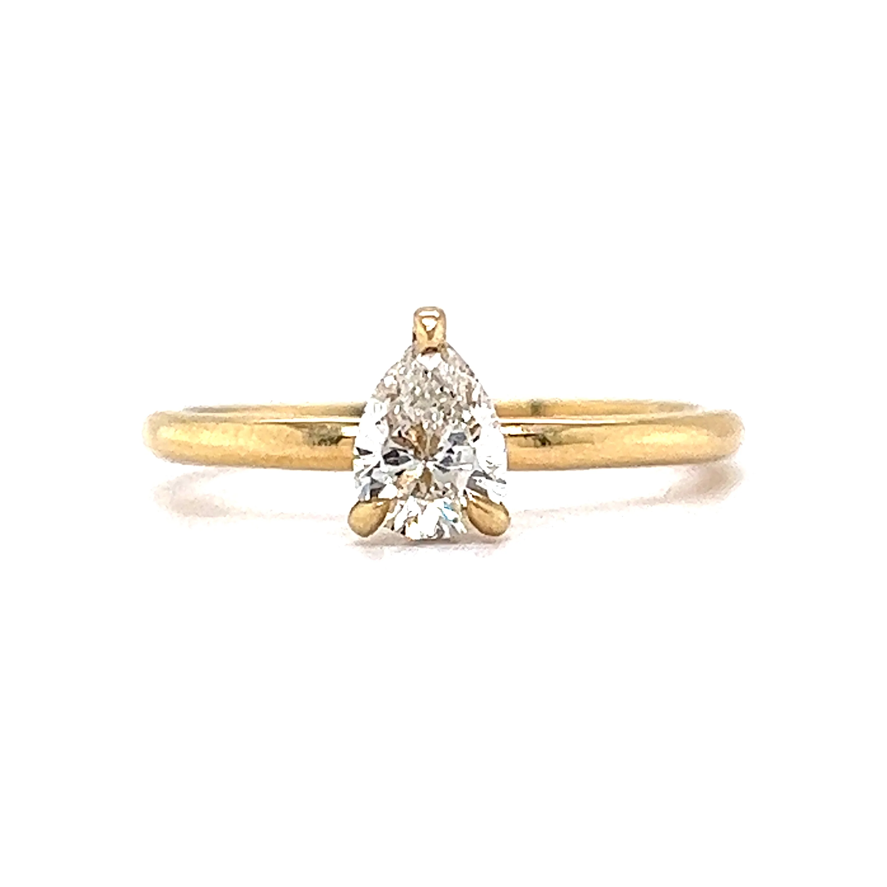 .55 Pear Cut Solitaire Diamond Engagement Ring in 14k