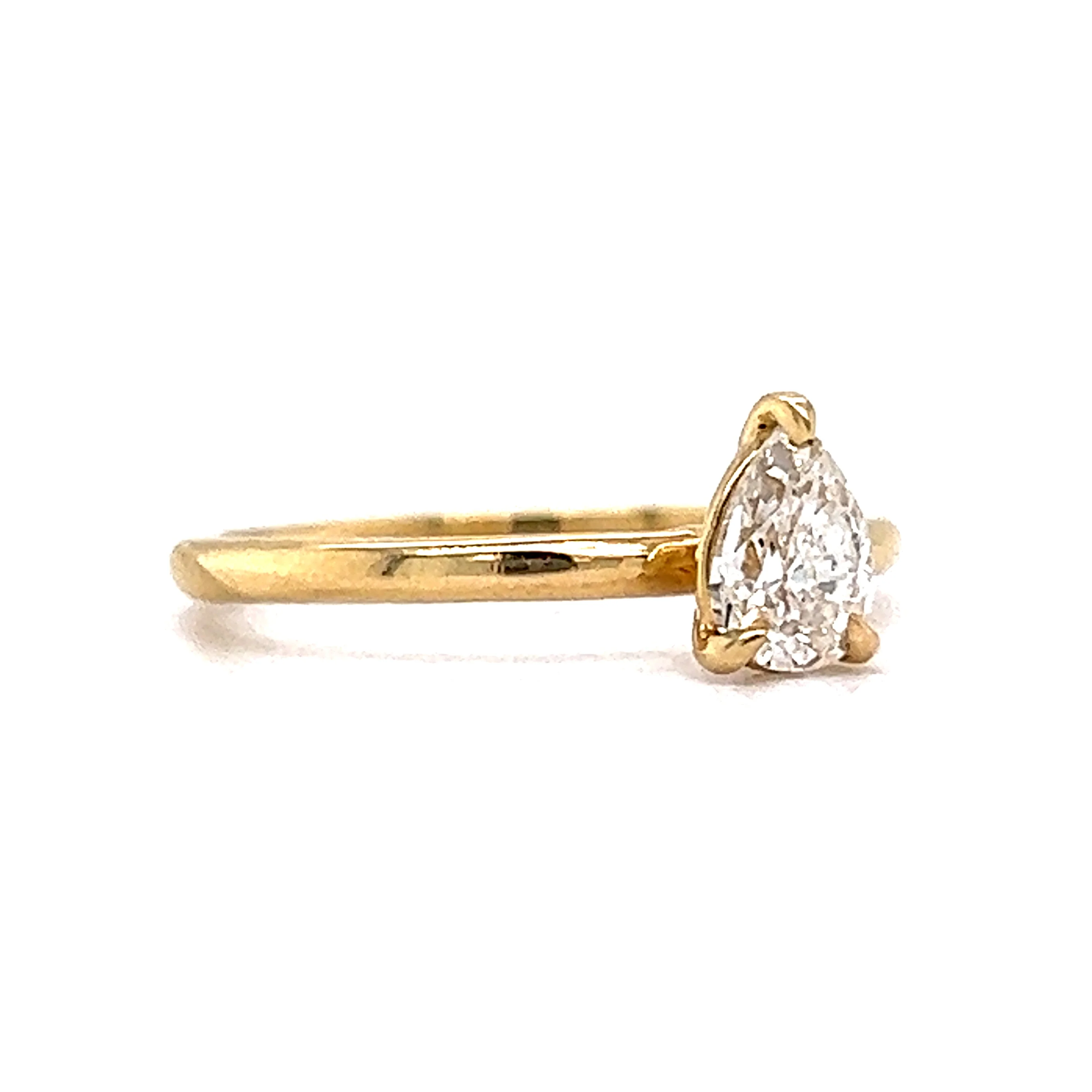 .55 Pear Cut Solitaire Diamond Engagement Ring in 14k - Image 3