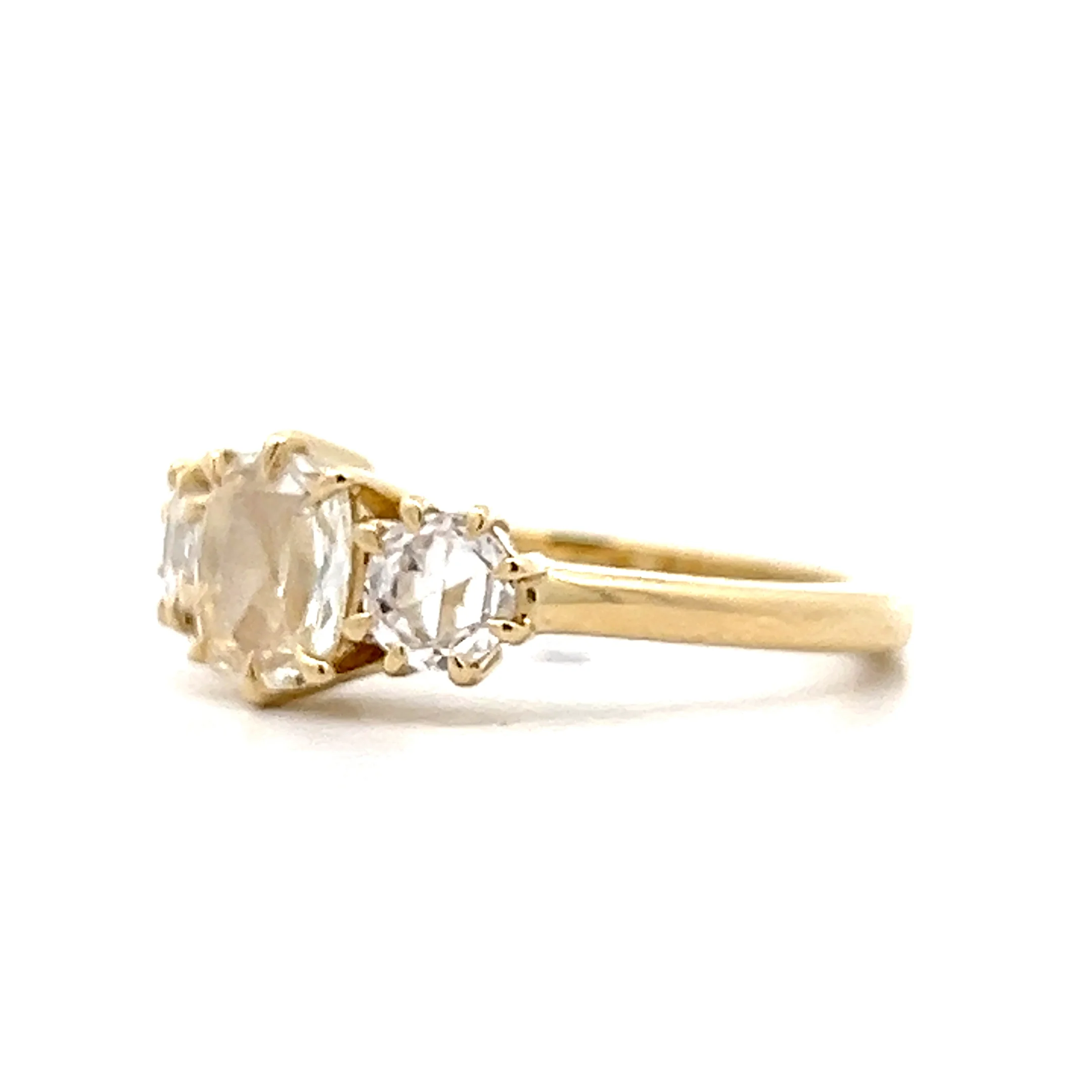 .55 Rose Diamond Three Stone Engagement Ring in 14k - Image 2