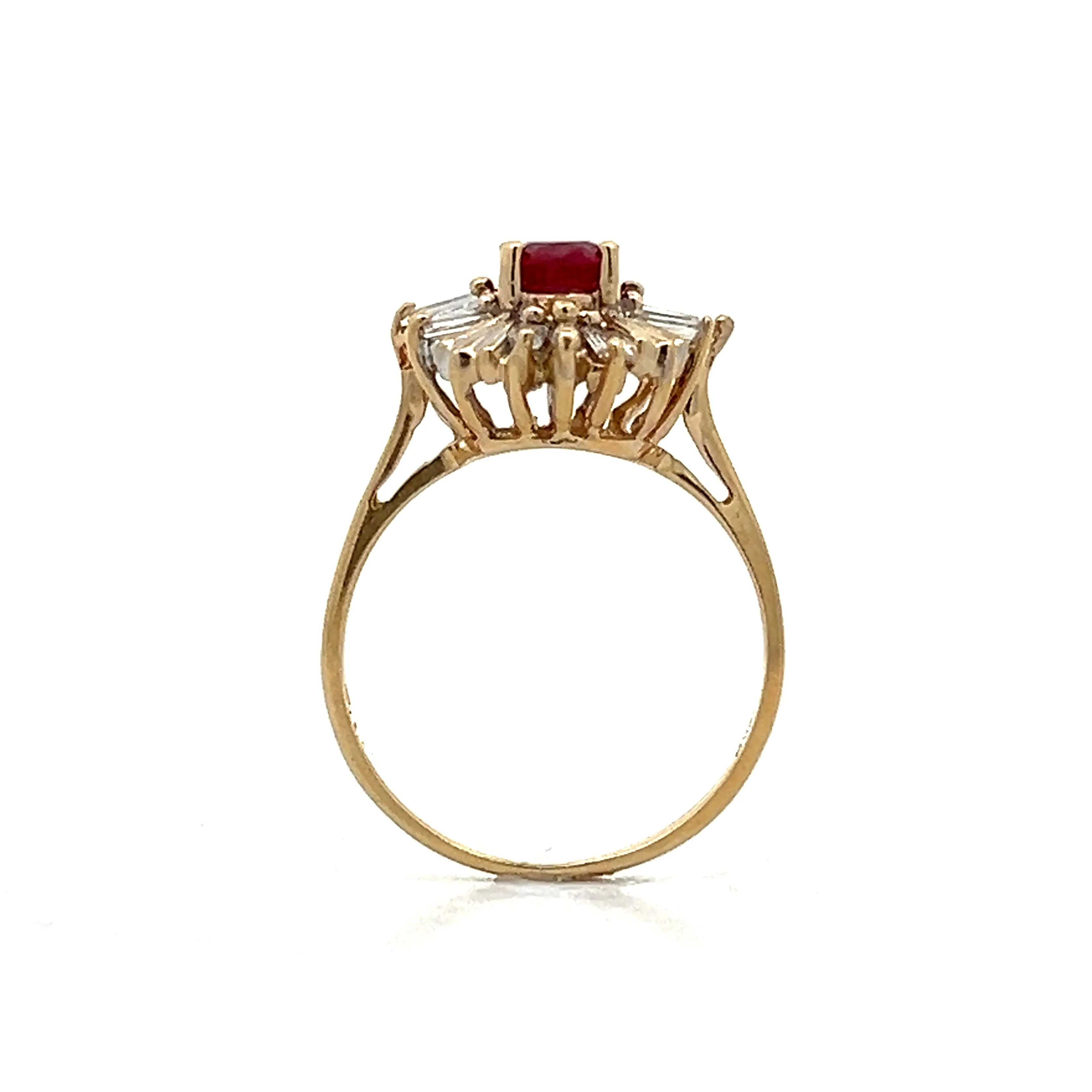 .55 Ruby Ballerina Halo Engagement Ring in 14k - Image 4