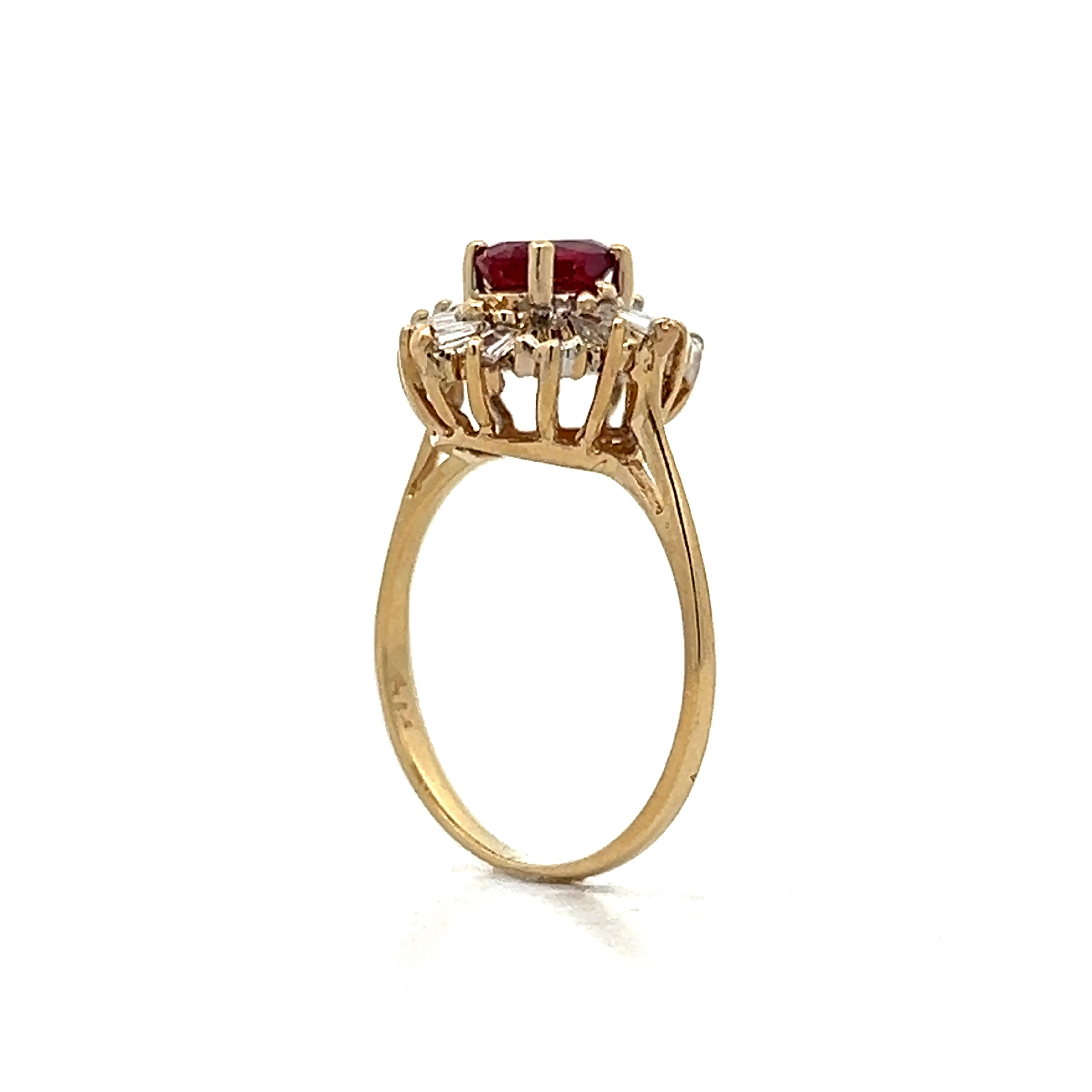 .55 Ruby Ballerina Halo Engagement Ring in 14k - Image 5