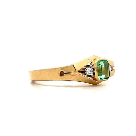 .55 Square Cut Emerald Cocktail Ring in 18k Yellow Gold - Image 3