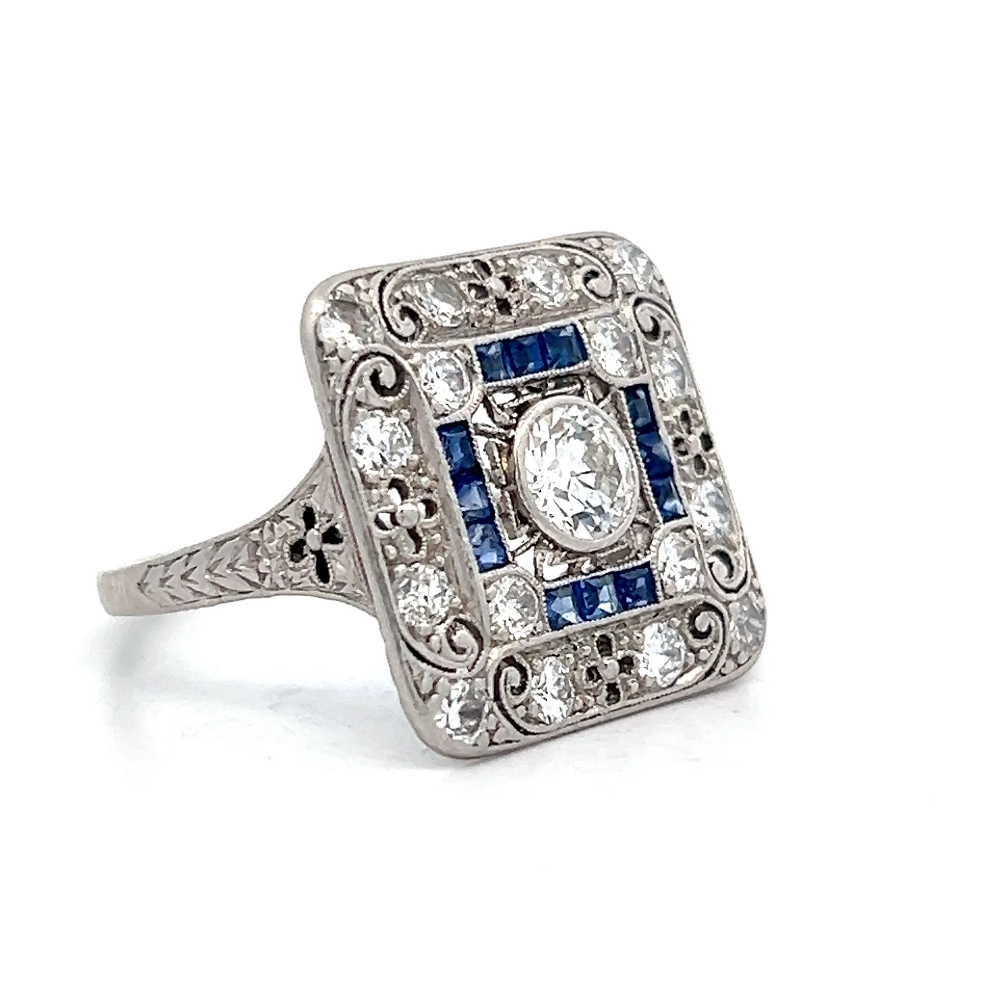 .55 Vintage Art Deco Cocktail Ring in Platinum - Image 3
