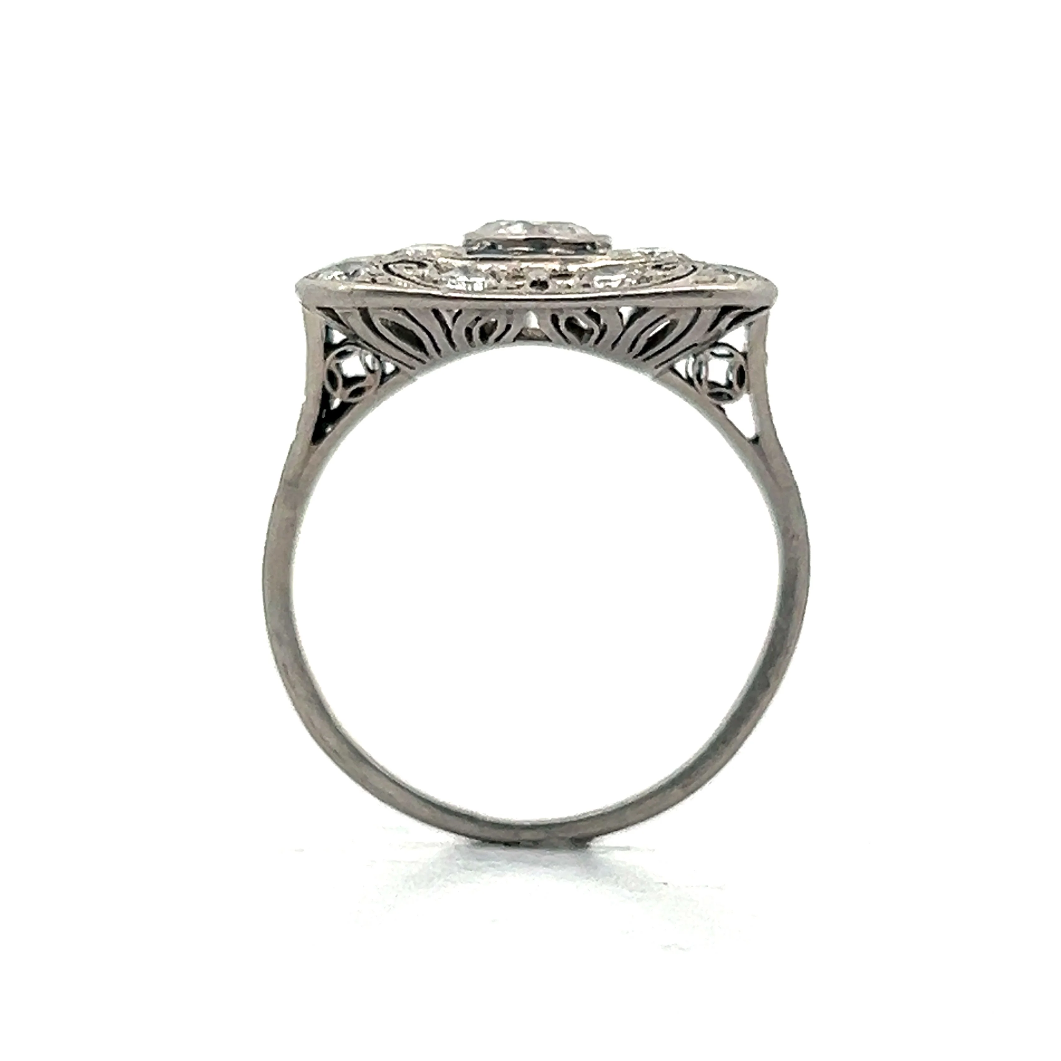 .55 Vintage Art Deco Cocktail Ring in Platinum - Image 4