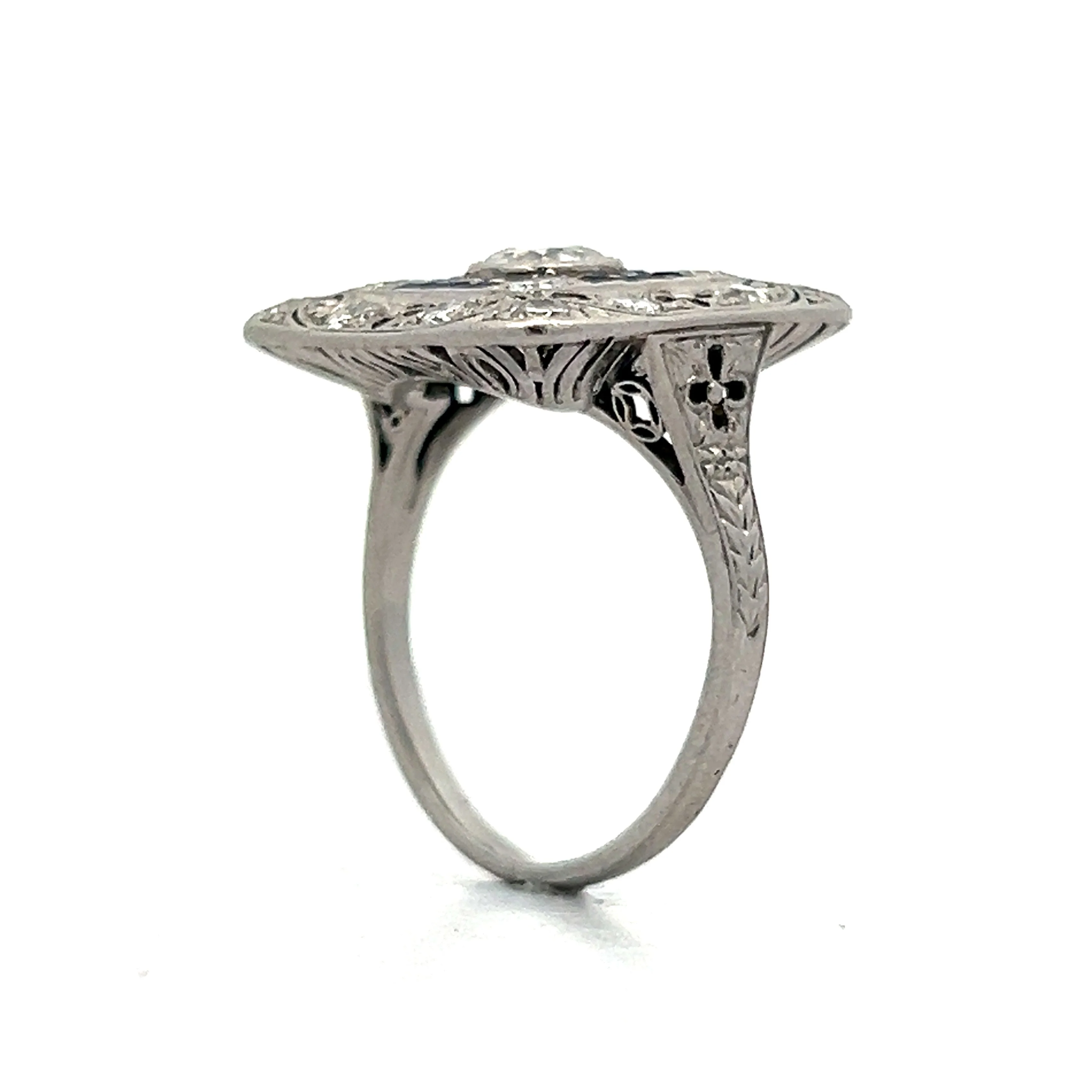 .55 Vintage Art Deco Cocktail Ring in Platinum - Image 5