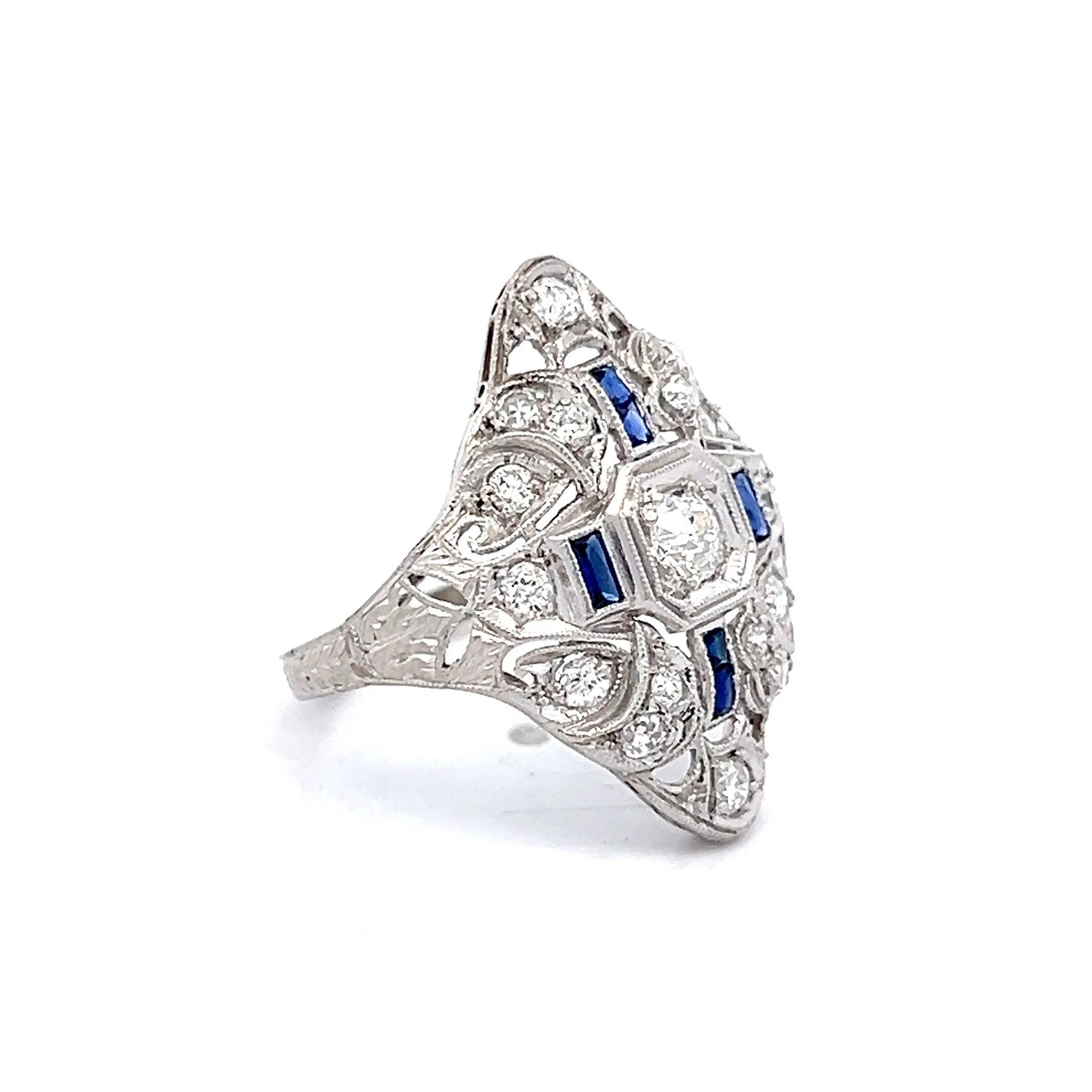 .55 Vintage Art Deco Diamond Cocktail Ring in Platinum - Image 3