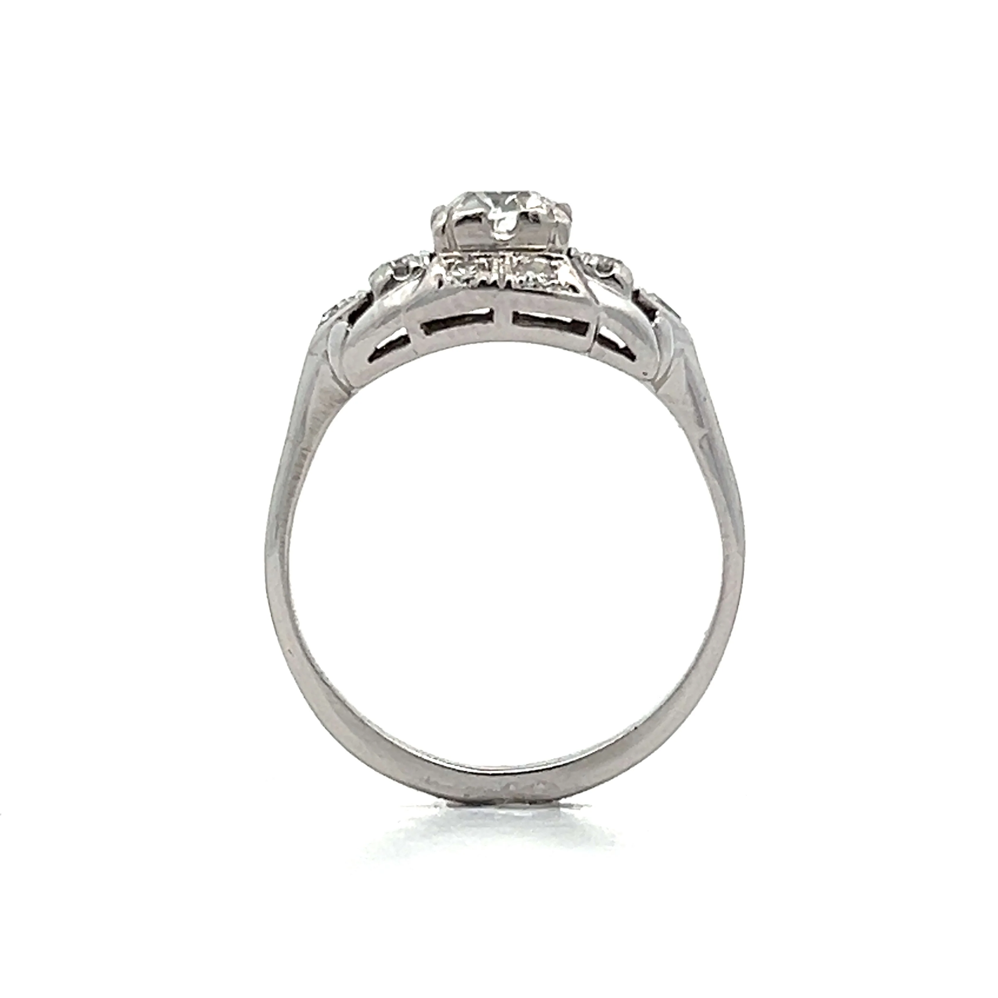 .55 Vintage Art Deco Diamond Engagement Ring in 14k - Image 4