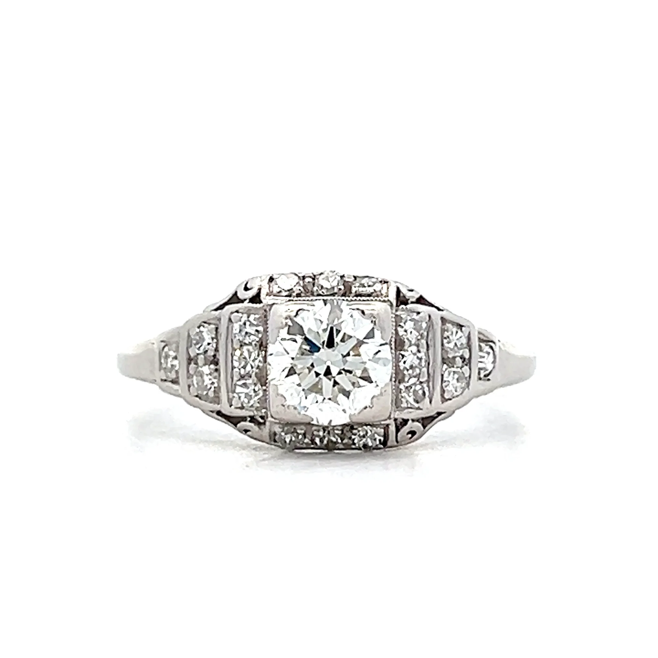 .55 Vintage Deco Diamond Engagement Ring in Platinum