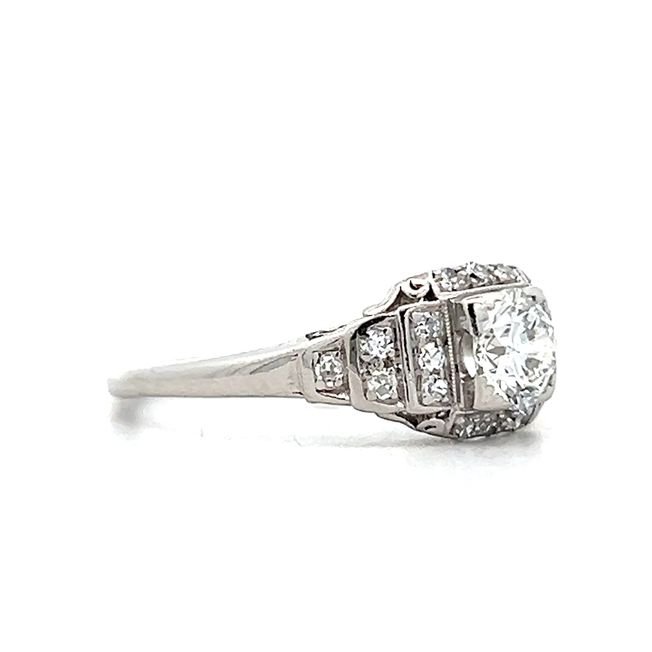 .55 Vintage Deco Diamond Engagement Ring in Platinum - Image 3