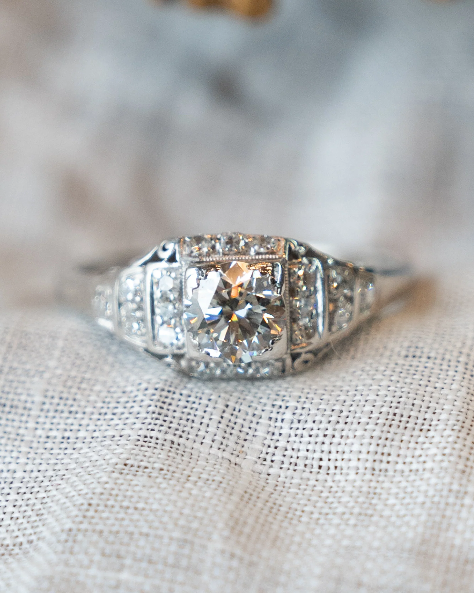 .55 Vintage Deco Diamond Engagement Ring in Platinum - Image 6