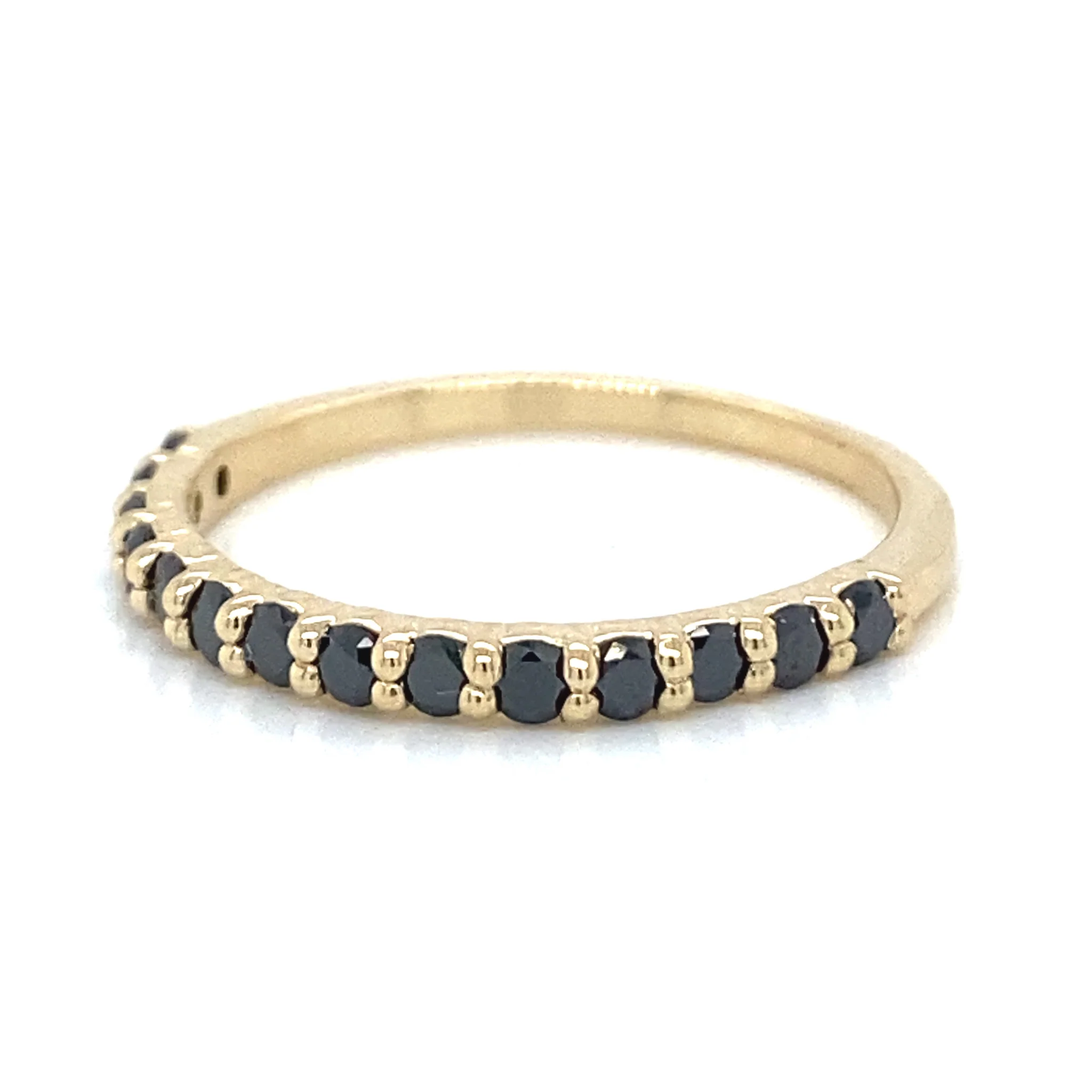 .56 Black Diamond Wedding Band in 14k Yellow Gold - Image 2