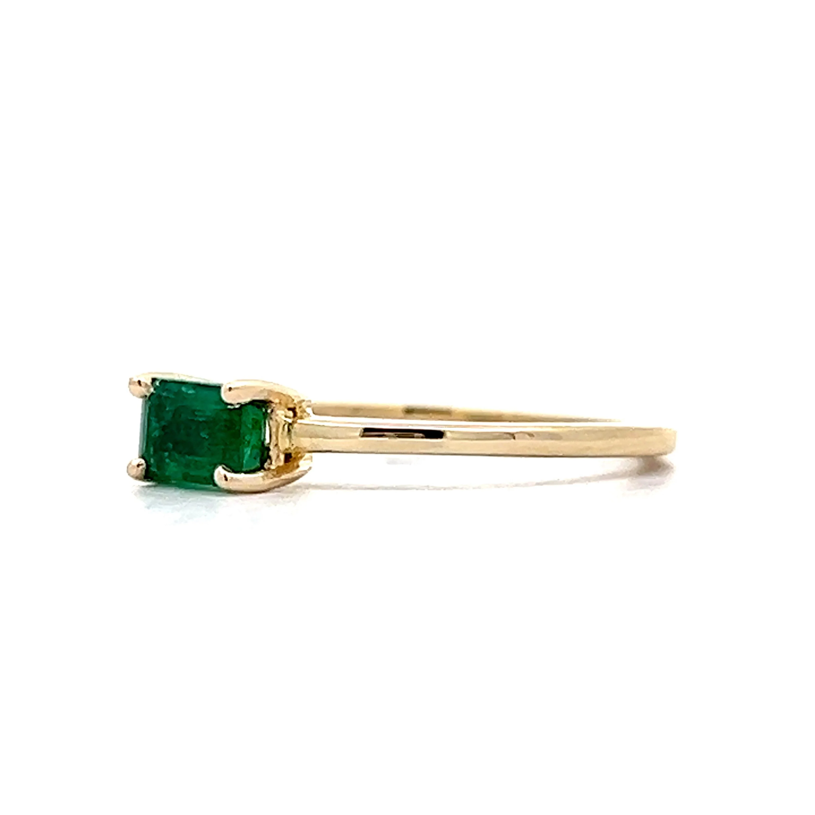 .56 Emerald Stacking Ring in 14k Yellow Gold - Image 2