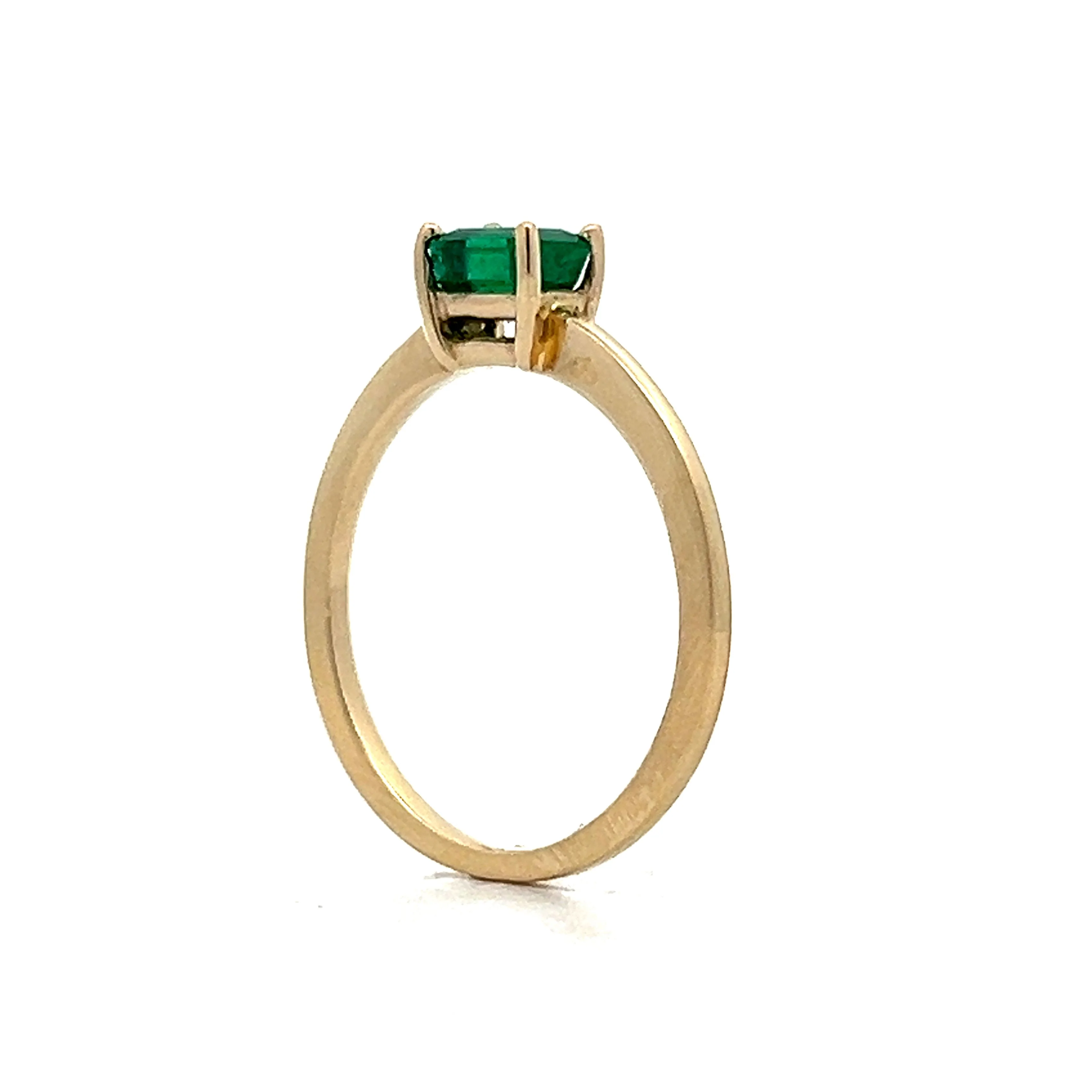 .56 Emerald Stacking Ring in 14k Yellow Gold - Image 5