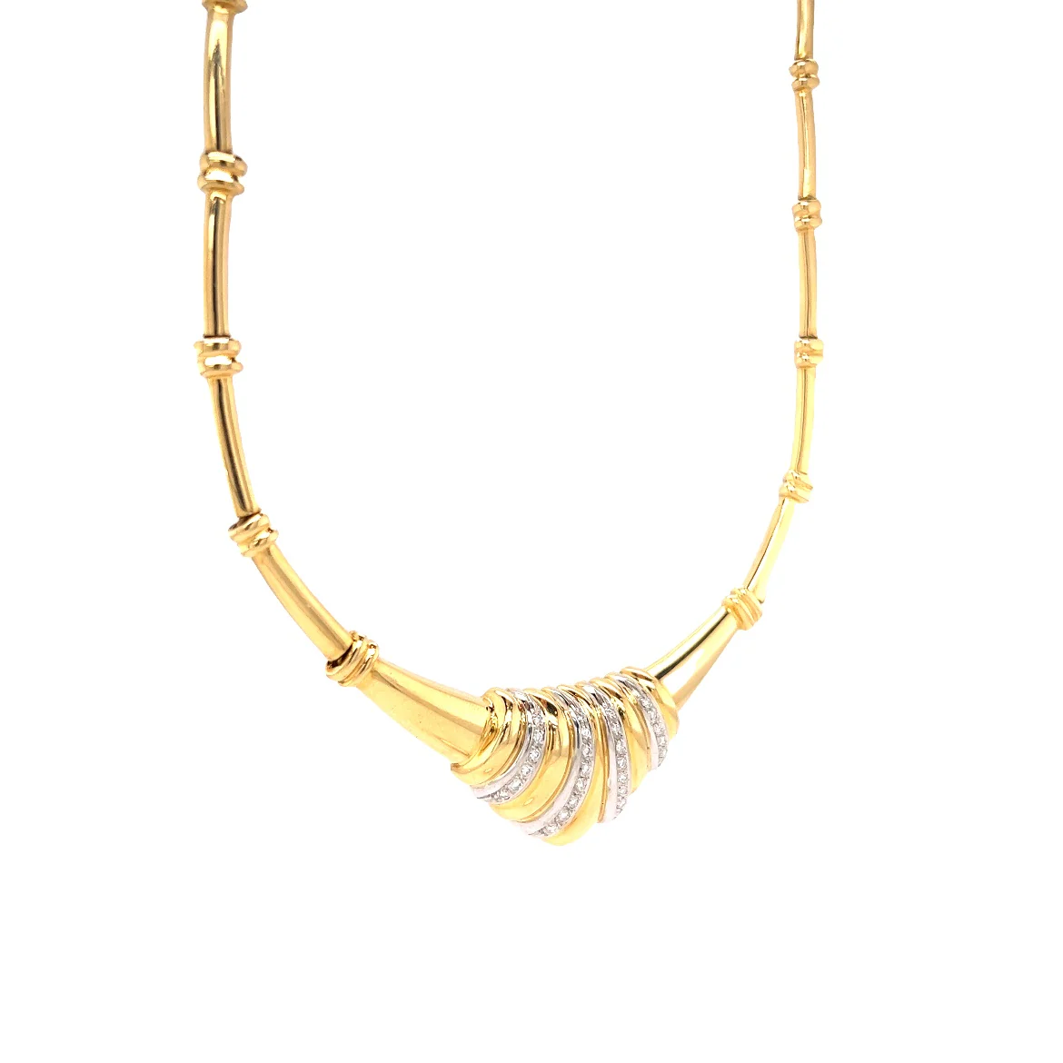 .56 Modern Brilliant Cut Diamond Necklace in 18k Gold - Image 3