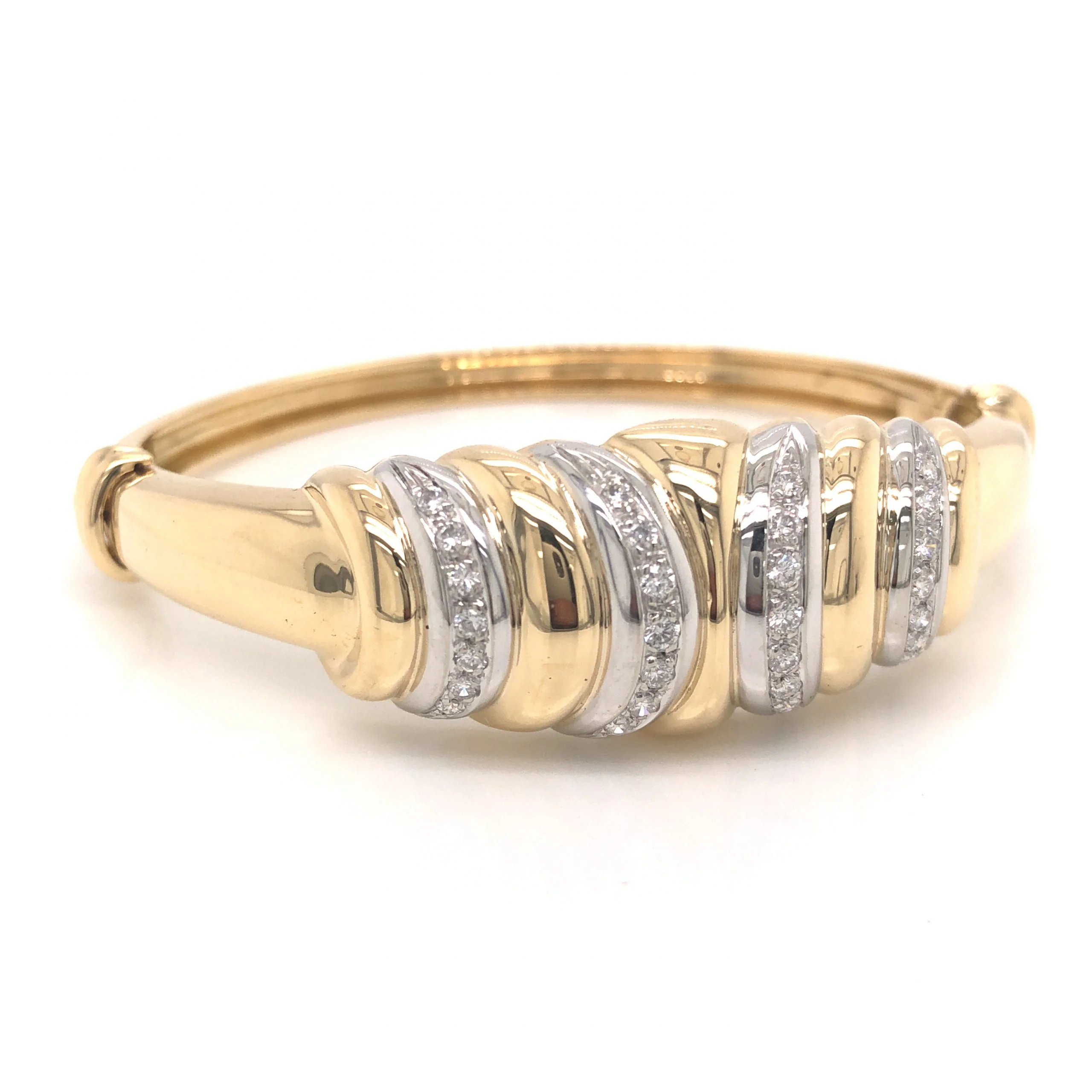 .56 Modern Diamond Bangle Bracelet in 18k Gold - Image 3