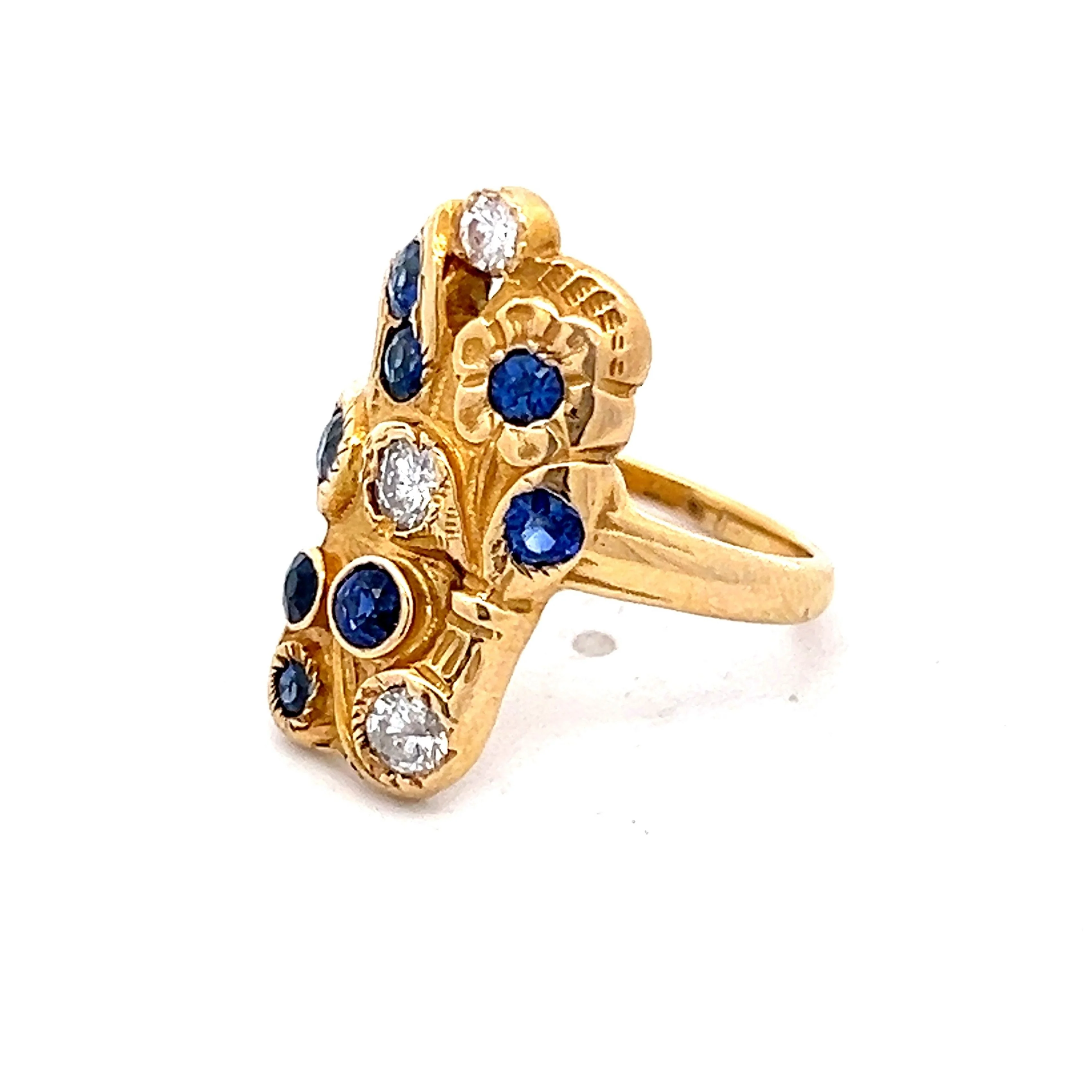 .56 Sapphire & Diamond Cocktail Ring in 18k - Image 2