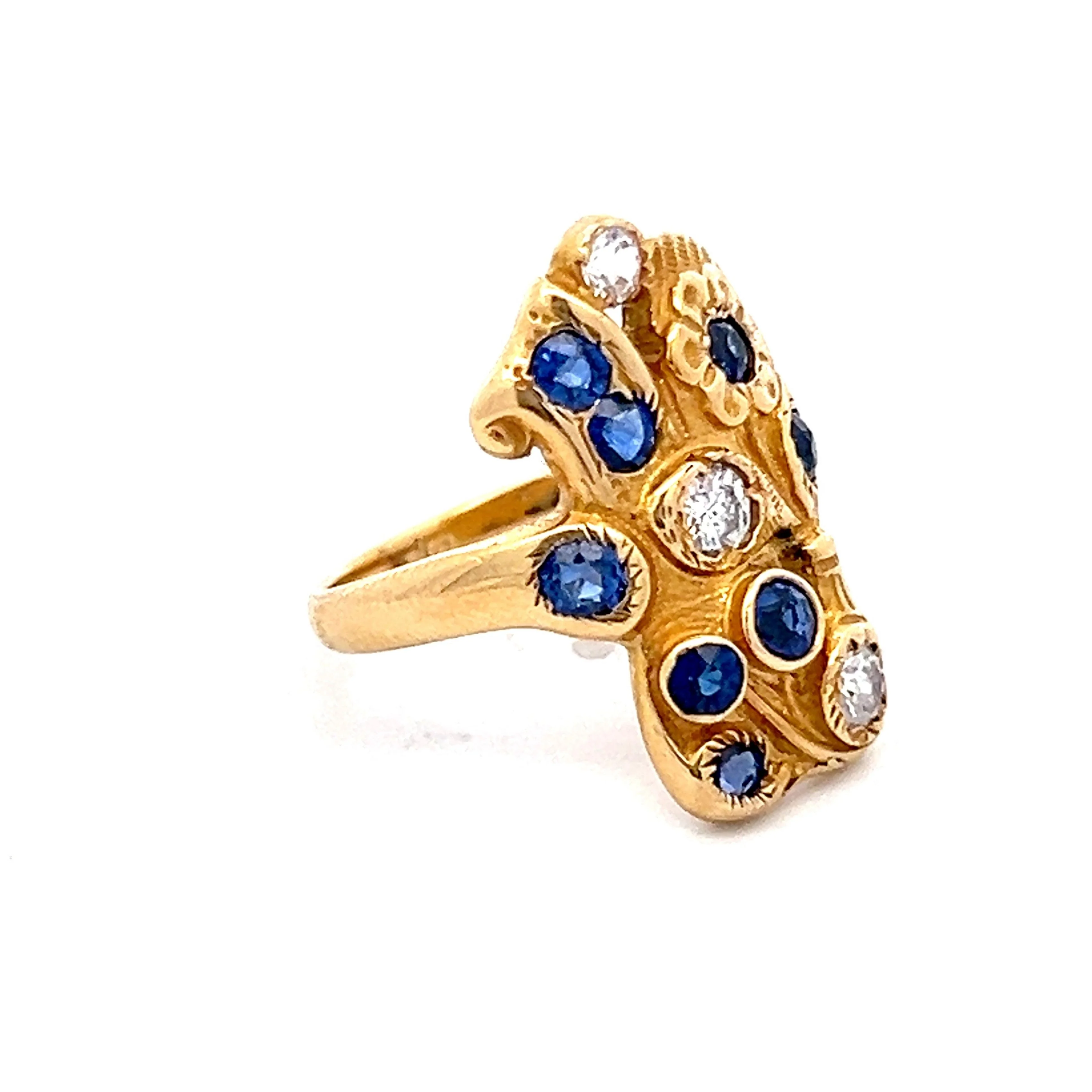 .56 Sapphire & Diamond Cocktail Ring in 18k - Image 3