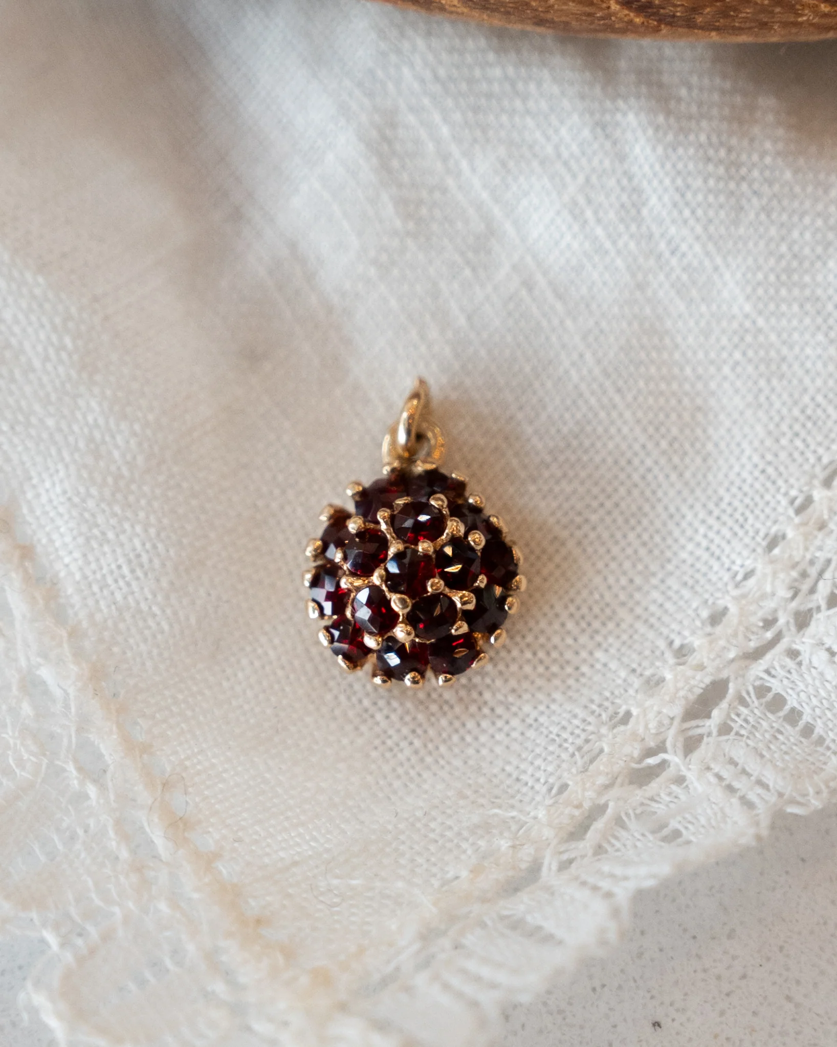 .56 Vintage Mid-Century Garnet Charm 14k - Image 3