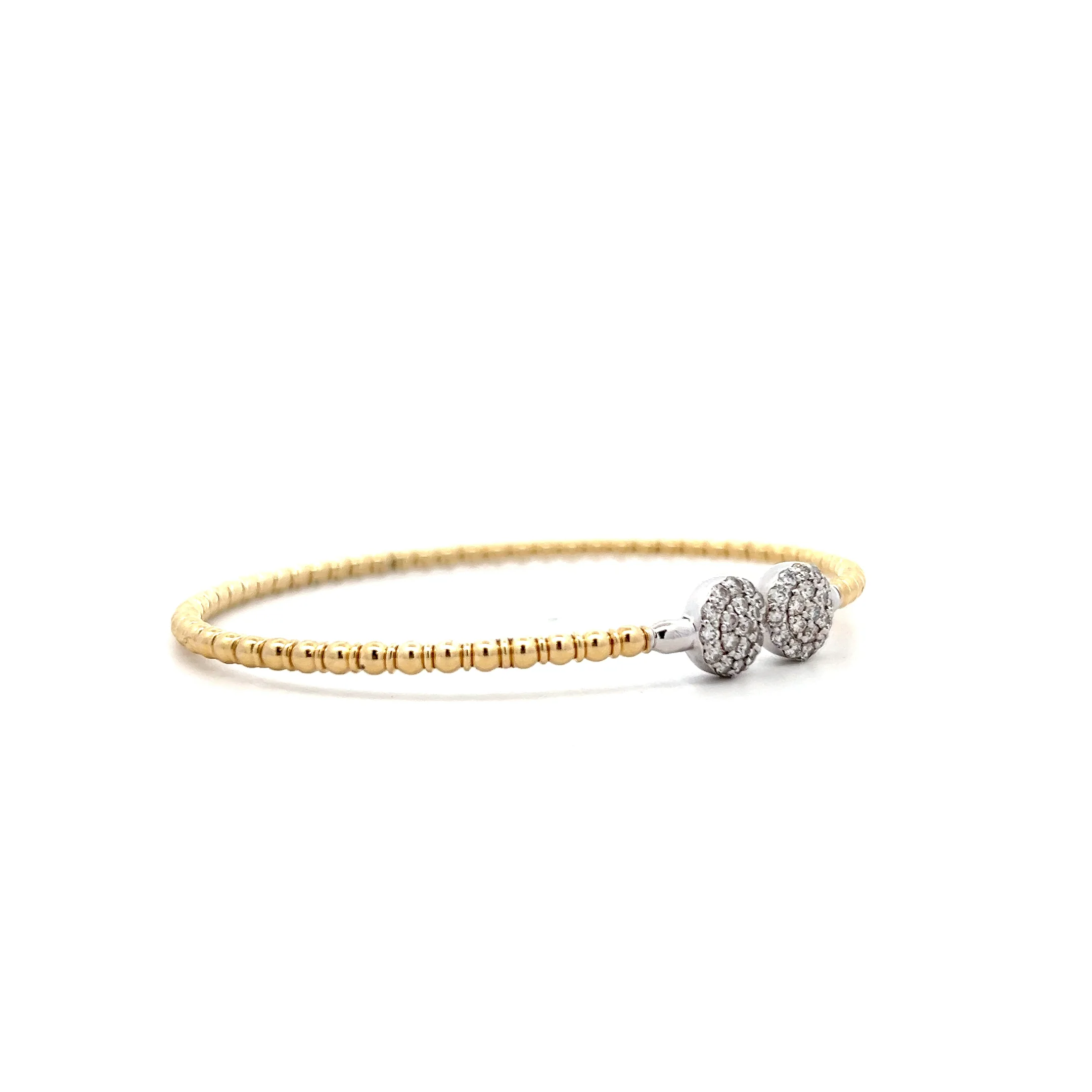.57 Diamond Bangle Cuff Bracelet in 14k Yellow Gold - Image 3