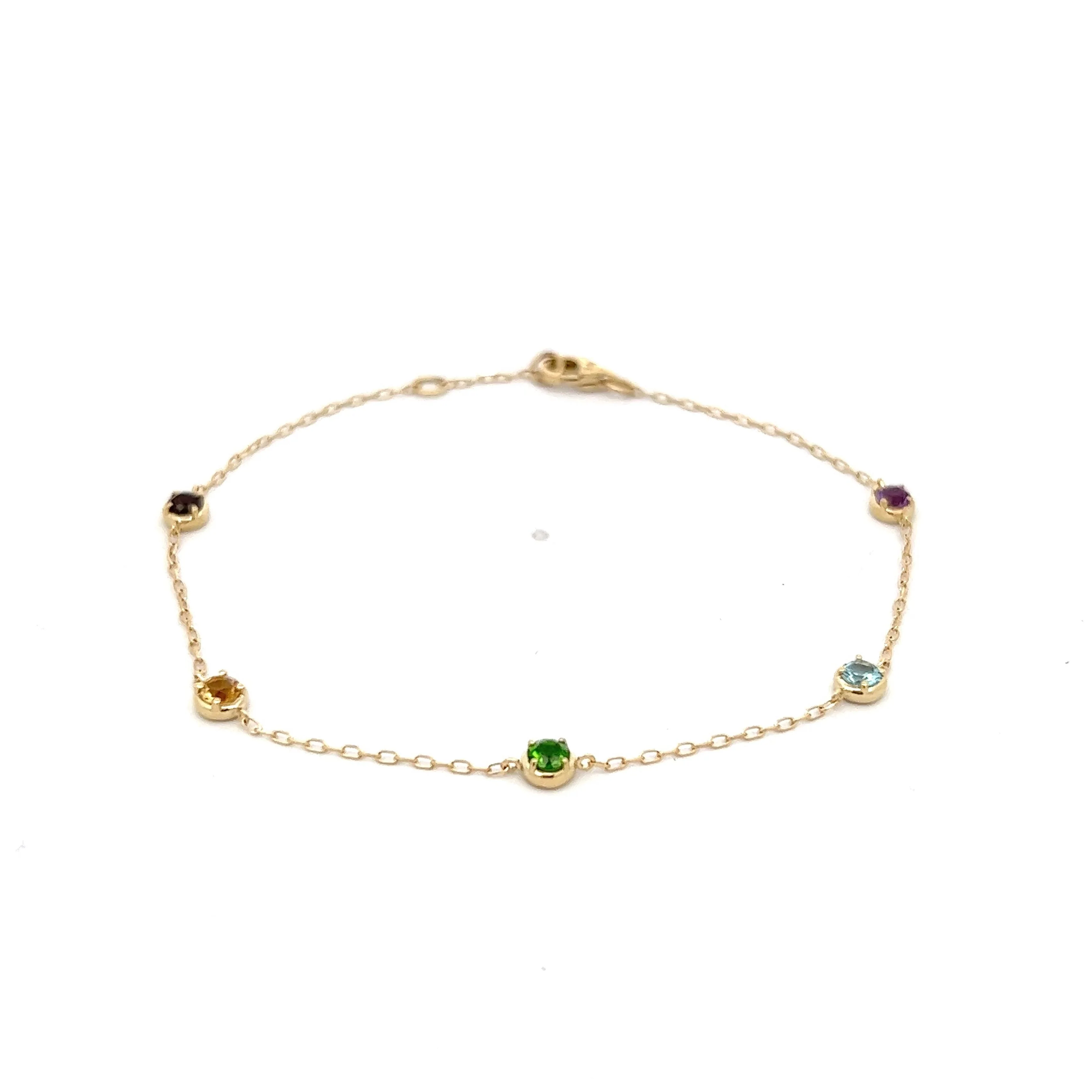 .57 Multi-Gemstone Bracelet in 14k Yellow Gold