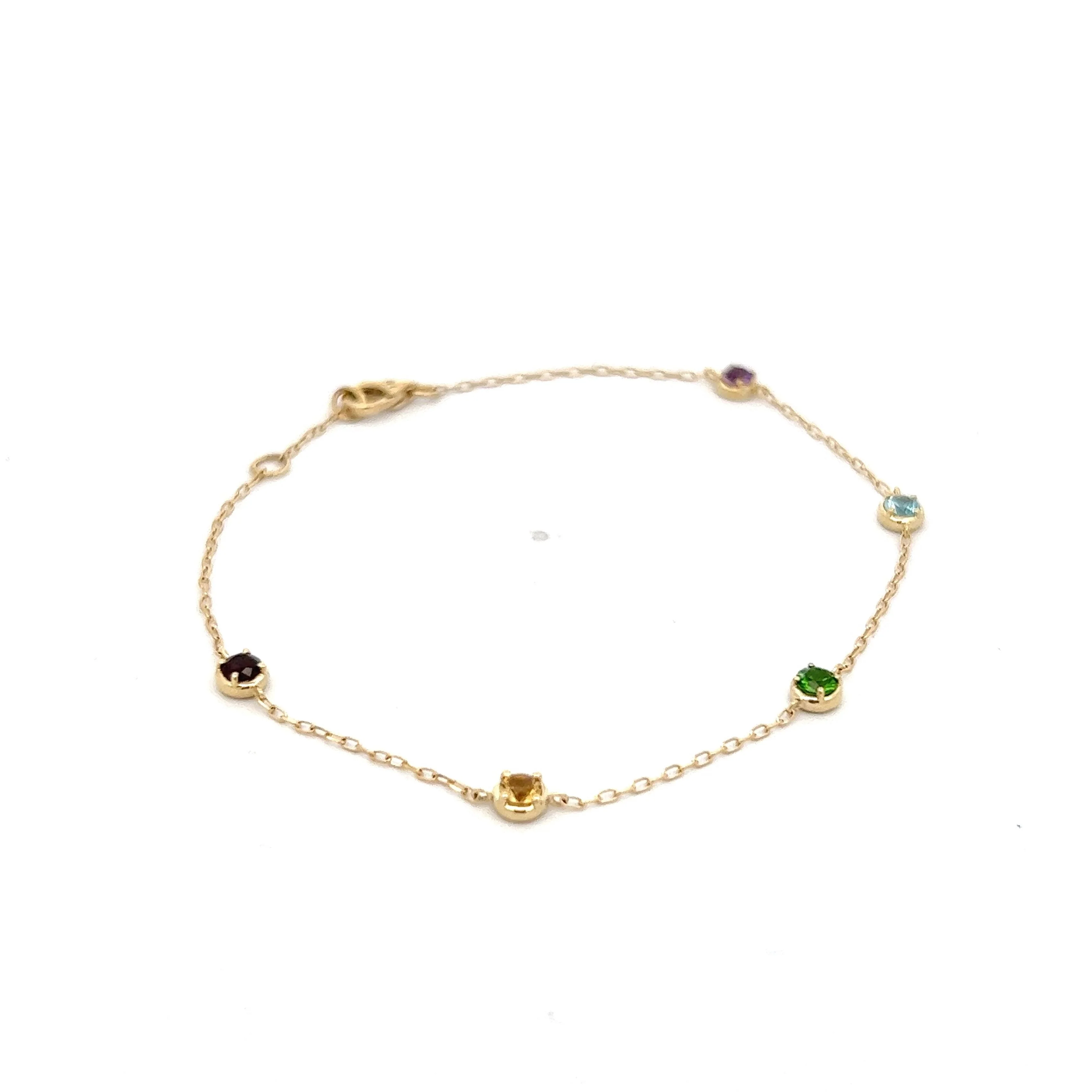 .57 Multi-Gemstone Bracelet in 14k Yellow Gold - Image 3