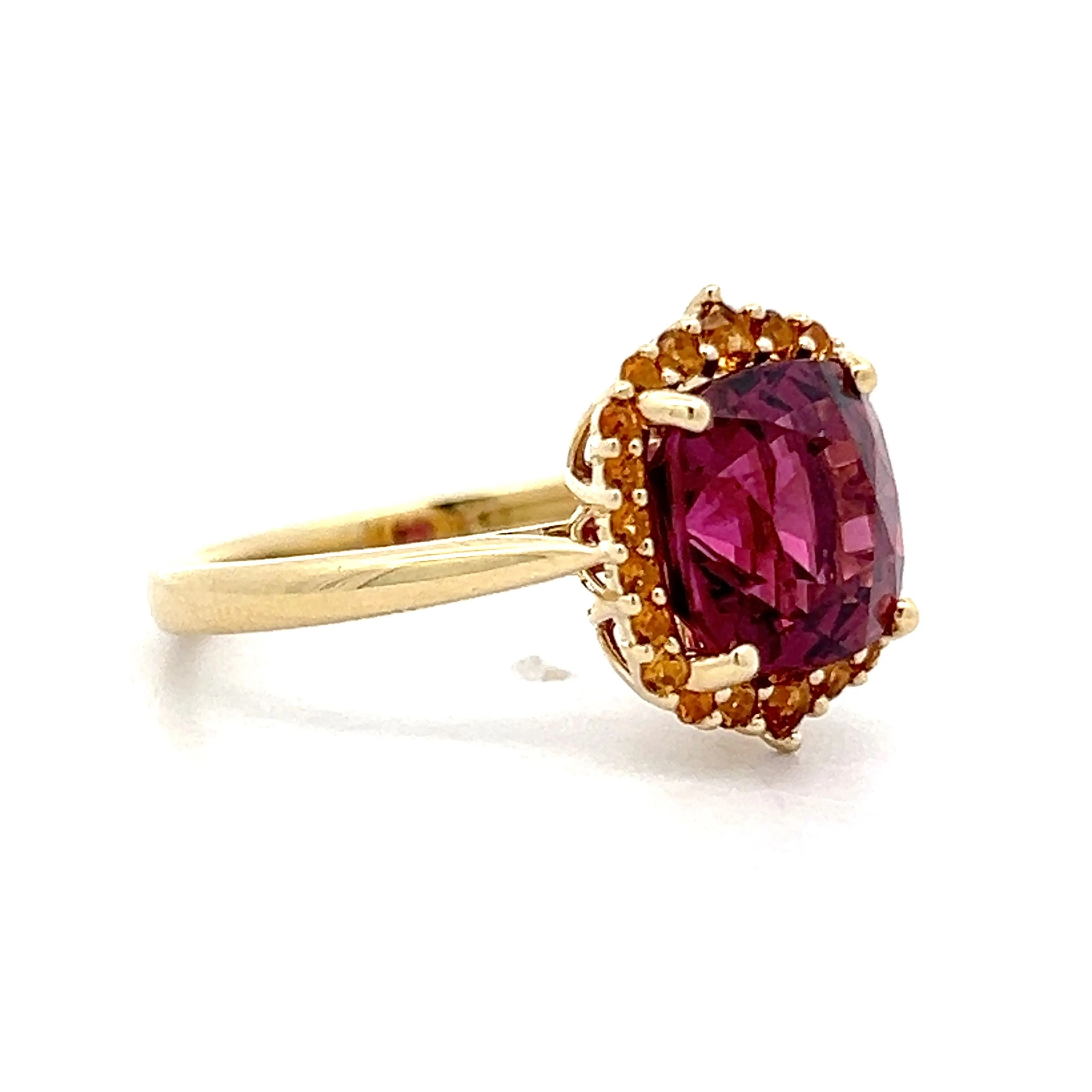 .58 Cushion Cut Garnet & Citrine Ring in 14k - Image 3