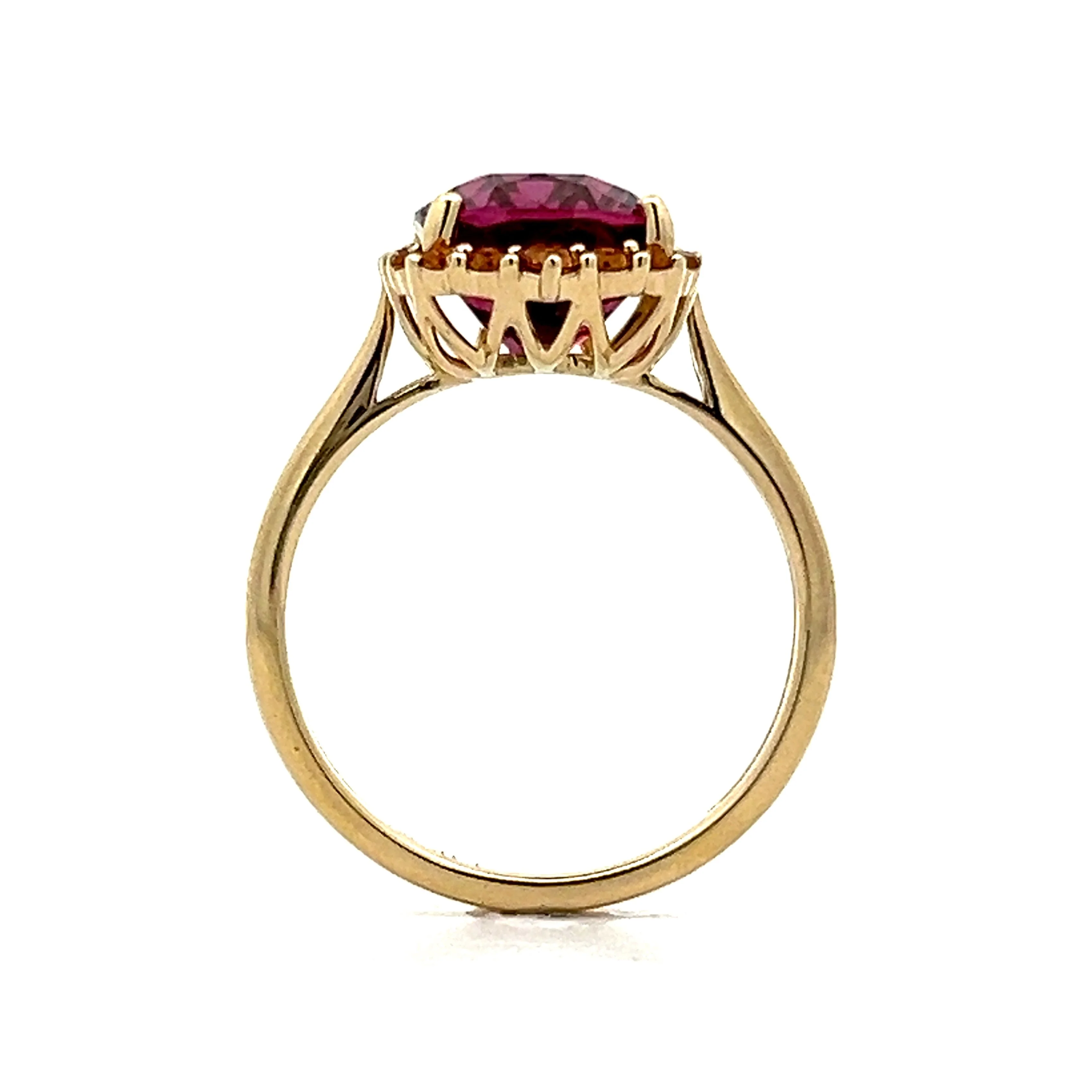 .58 Cushion Cut Garnet & Citrine Ring in 14k - Image 4