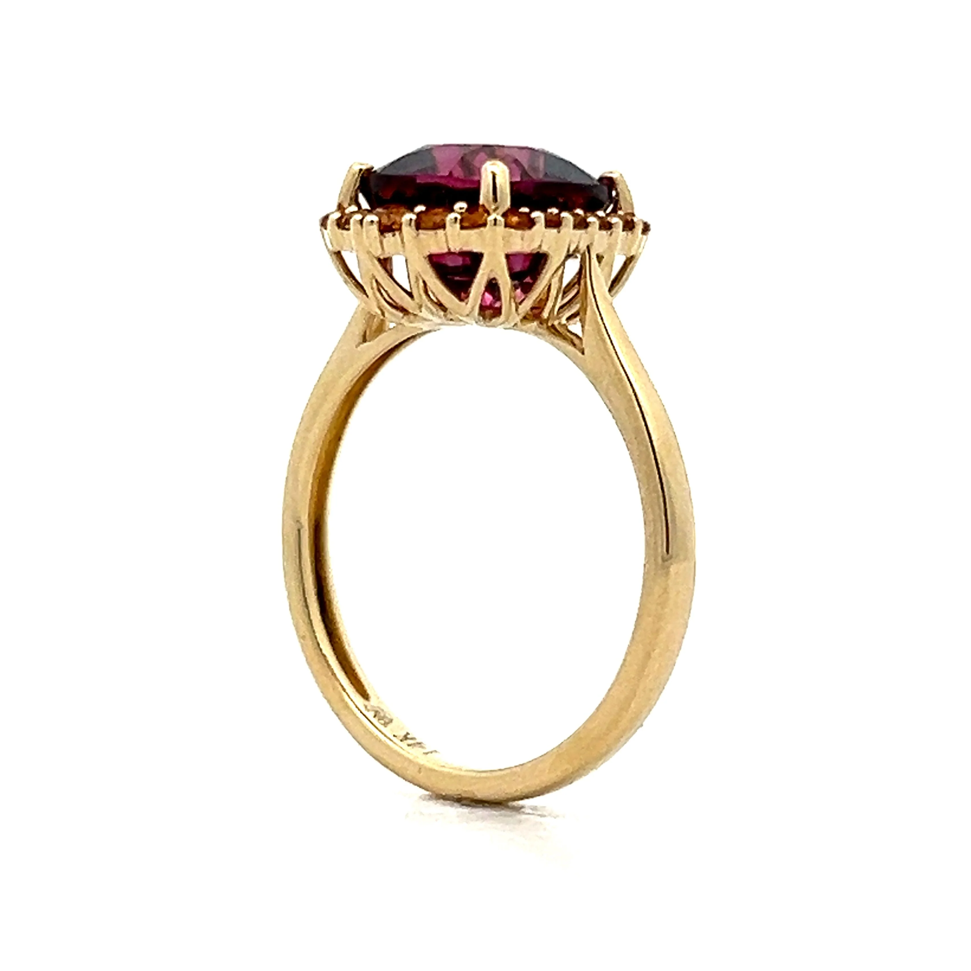 .58 Cushion Cut Garnet & Citrine Ring in 14k - Image 5