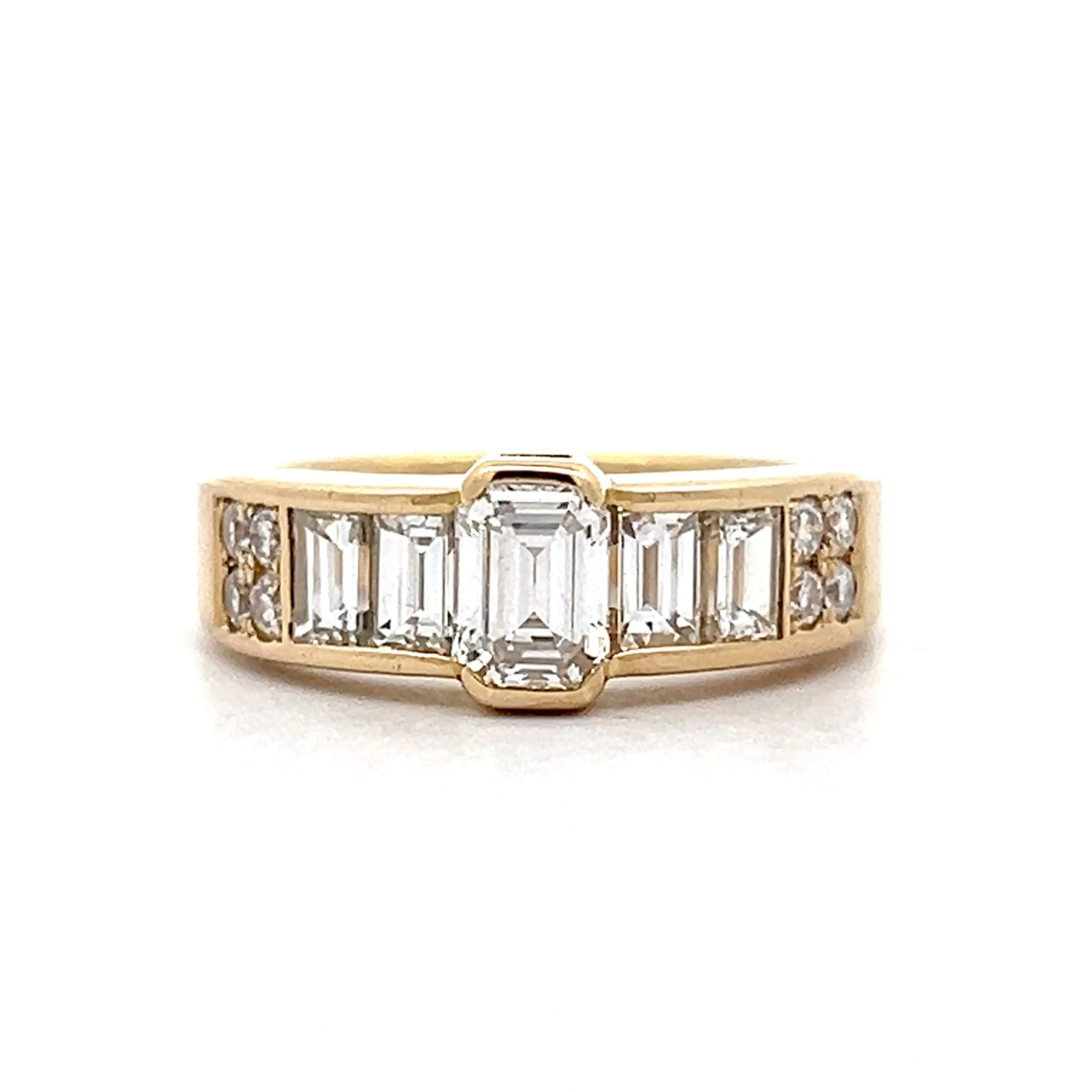 .58 Emerald Cut Diamond Engagement Ring in 18k Yellow Gold