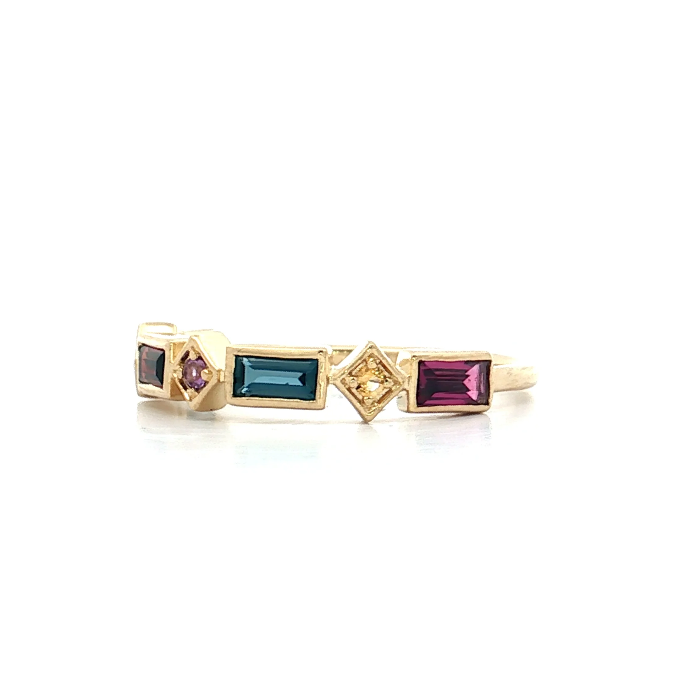 .58 Multi-Gemstone Stacking Ring 14k Yellow Gold - Image 2