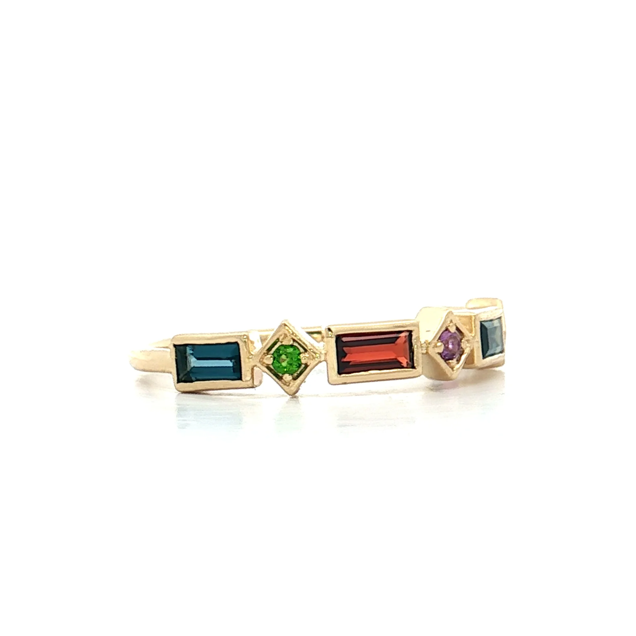 .58 Multi-Gemstone Stacking Ring 14k Yellow Gold - Image 3