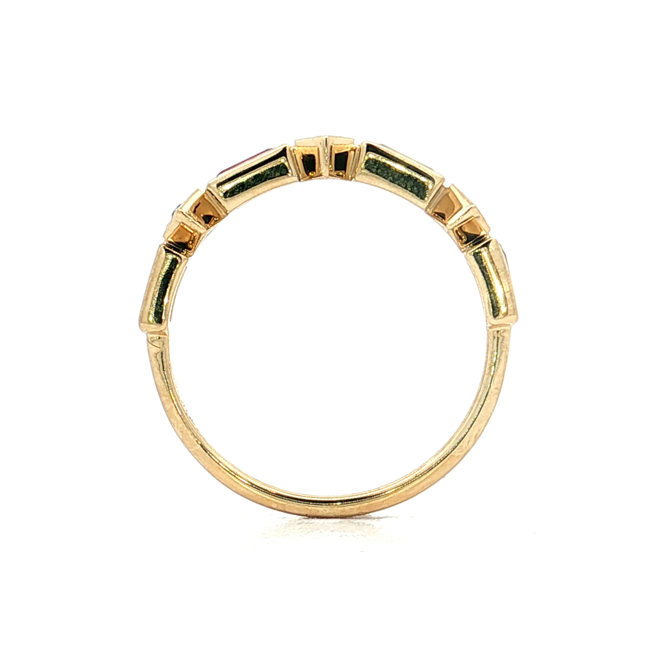 .58 Multi-Gemstone Stacking Ring 14k Yellow Gold - Image 4
