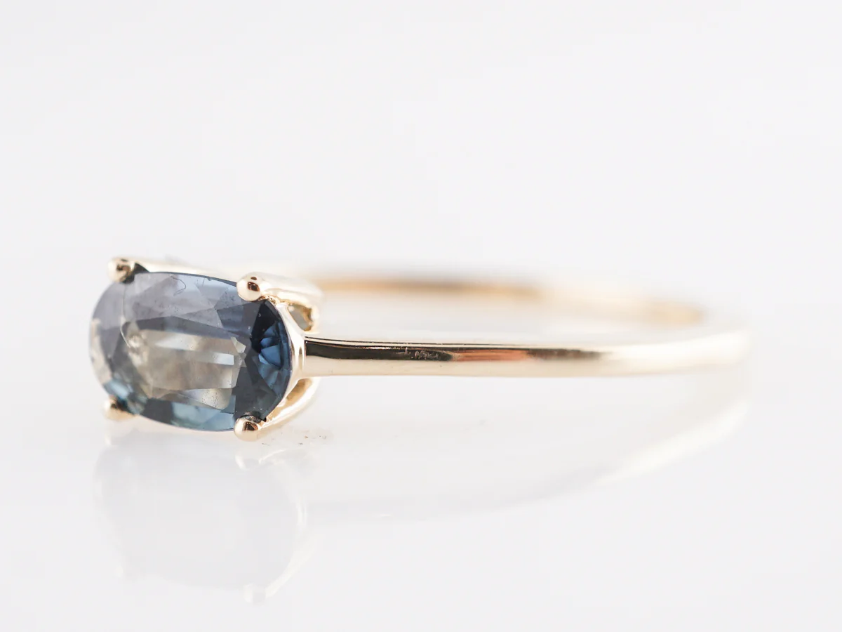 .58 Solitaire Sapphire Engagement Ring in 14K Yellow Gold - Image 2