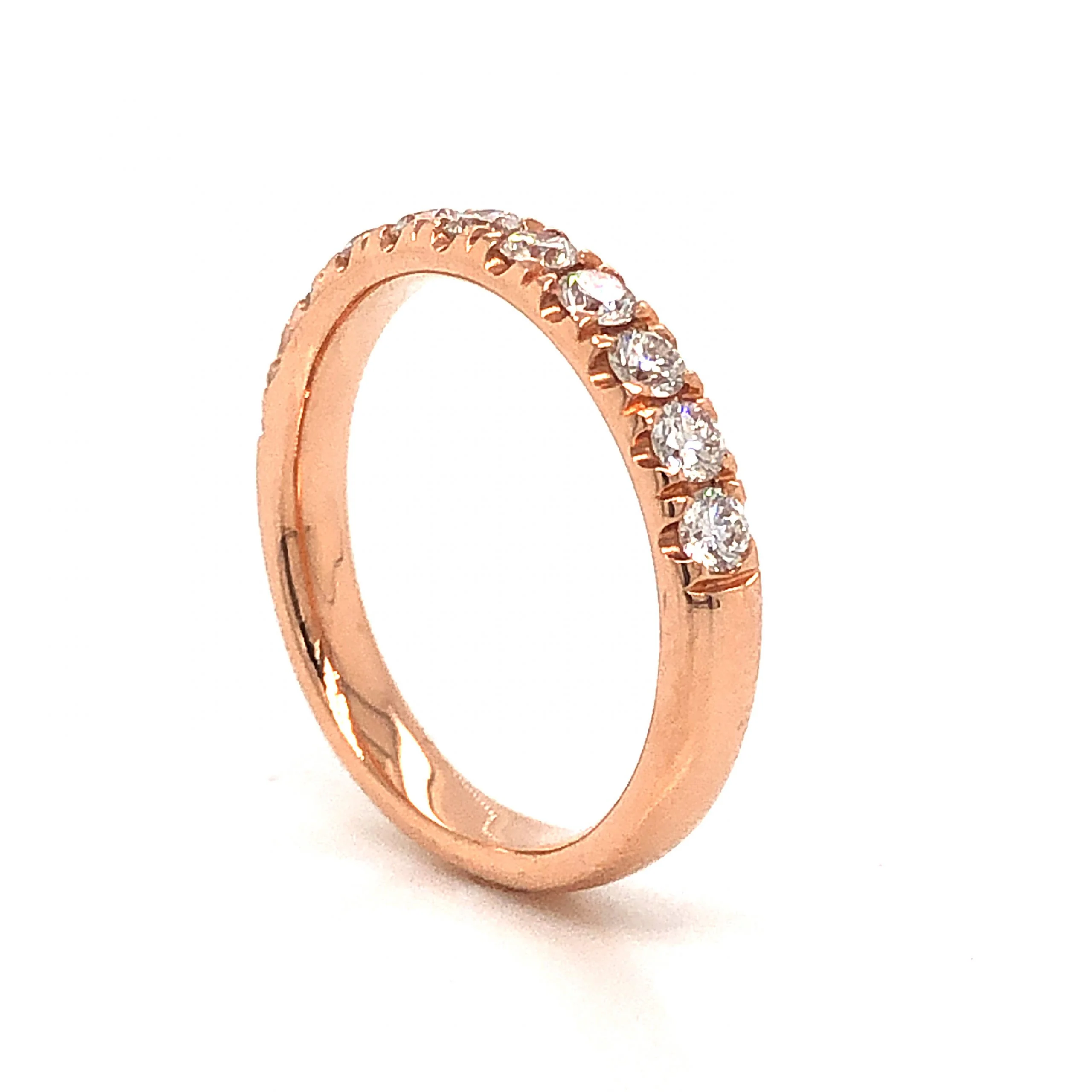 .59 Half-Eternity Diamond Wedding Band in 14k Rose Gold - Image 5