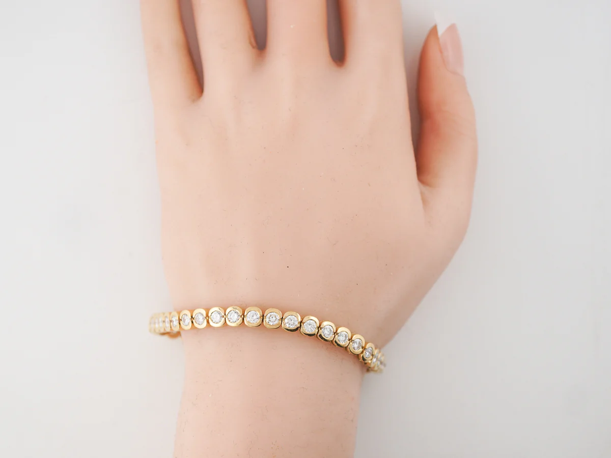 5ct Diamond Tennis Bracelet in Yellow Gold - Image 4