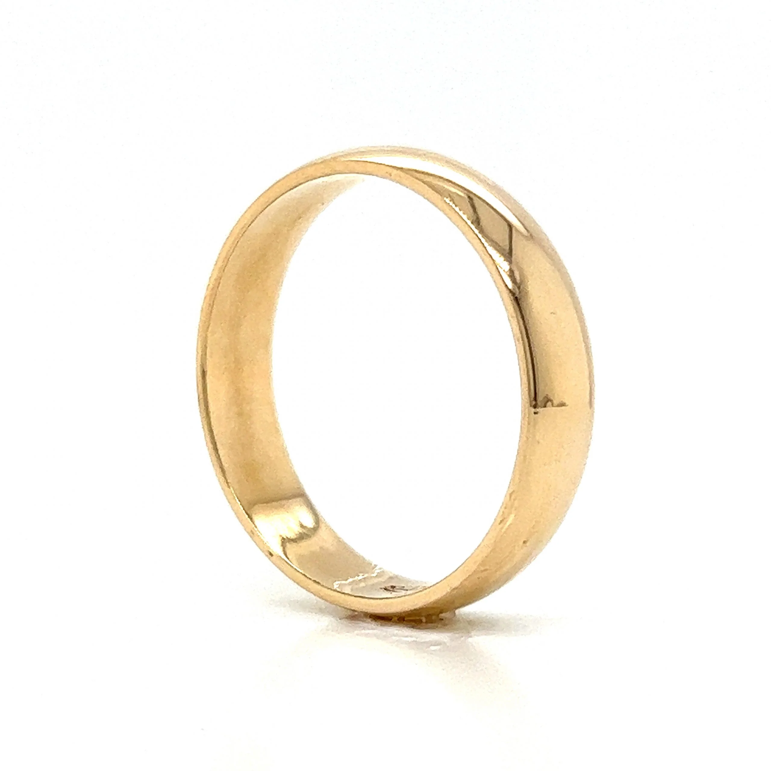 5mm Men's High Polish Wedding Band in 14k Yellow Gold - Image 5