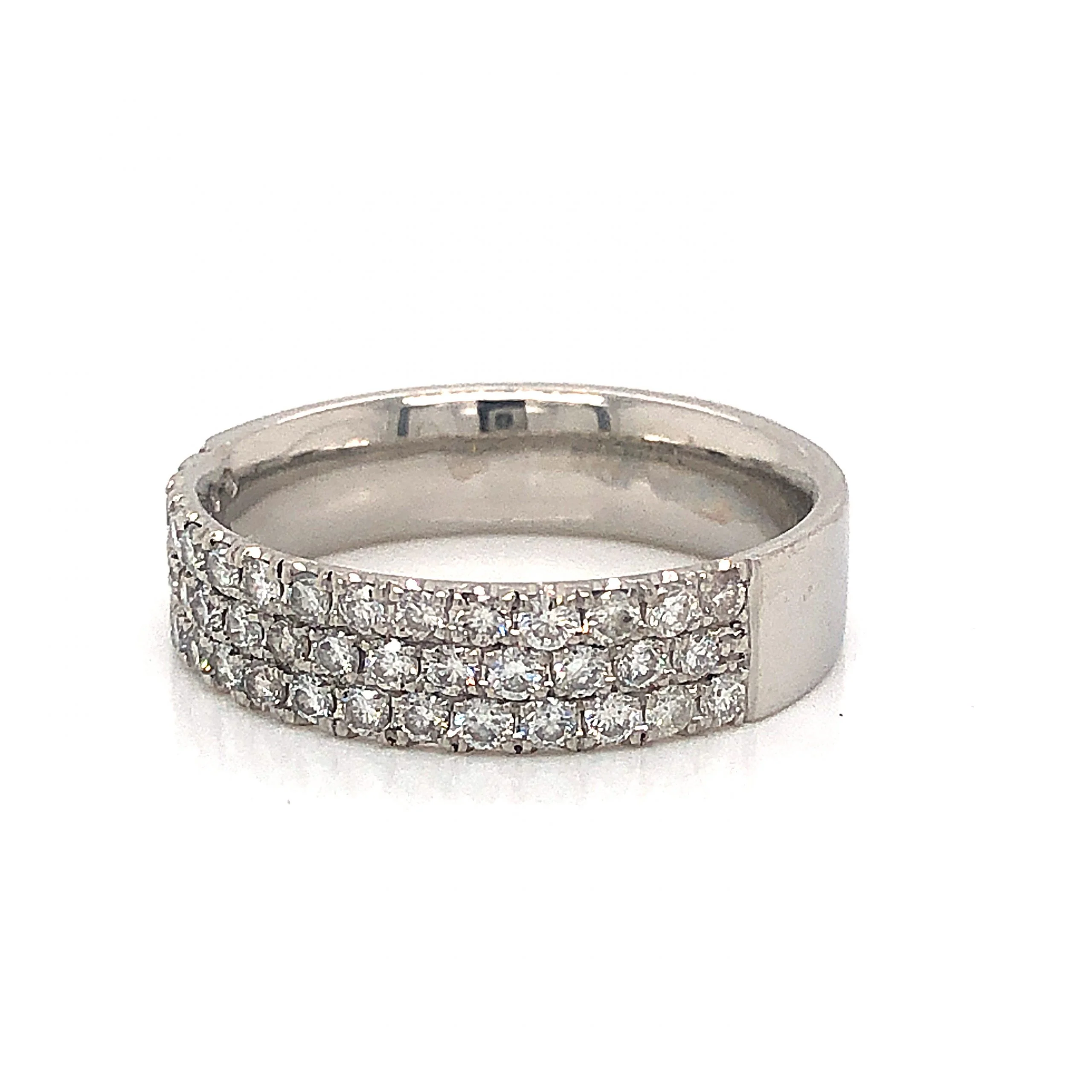5mm Pave Diamond Stacking Band in Platinum - Image 2