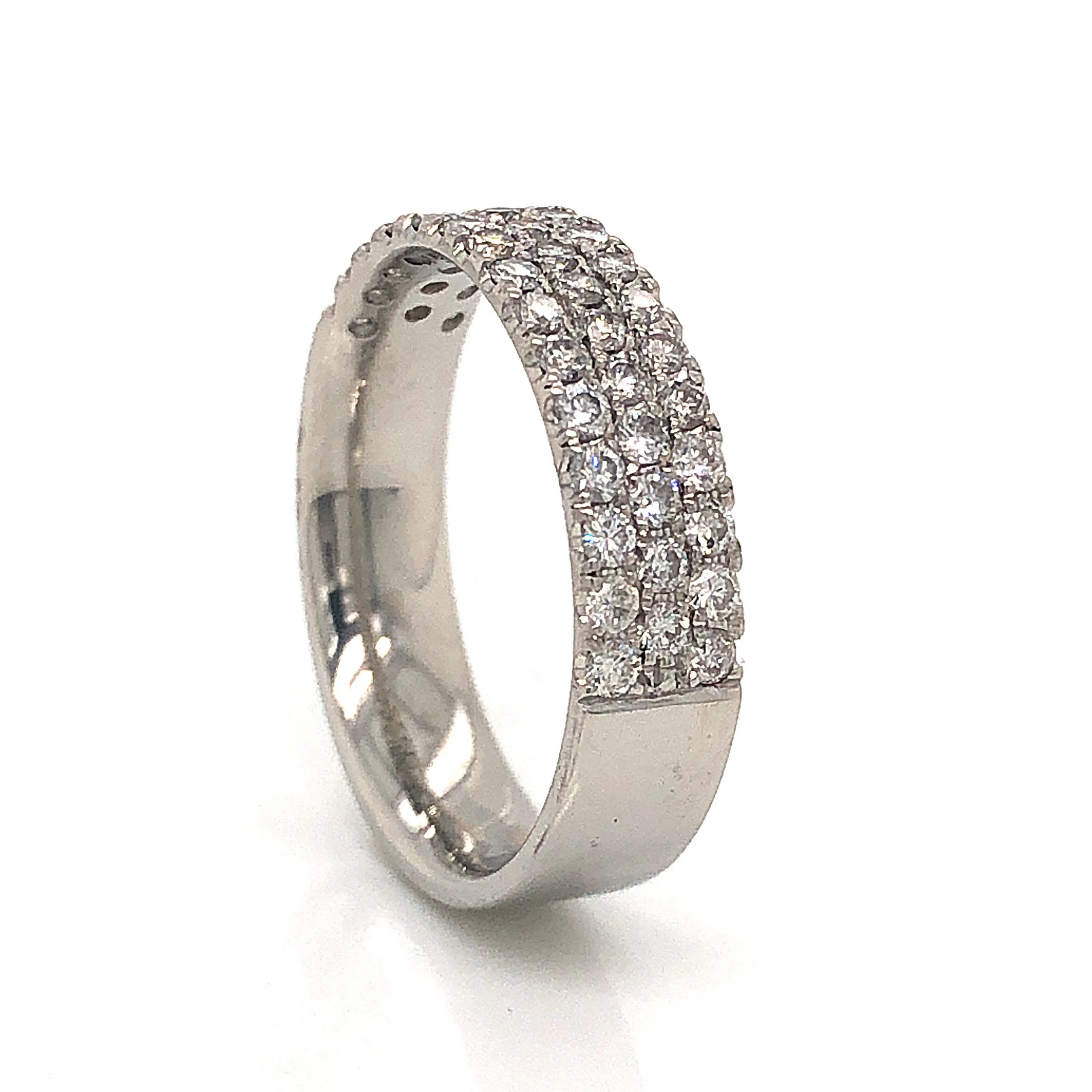5mm Pave Diamond Stacking Band in Platinum - Image 4