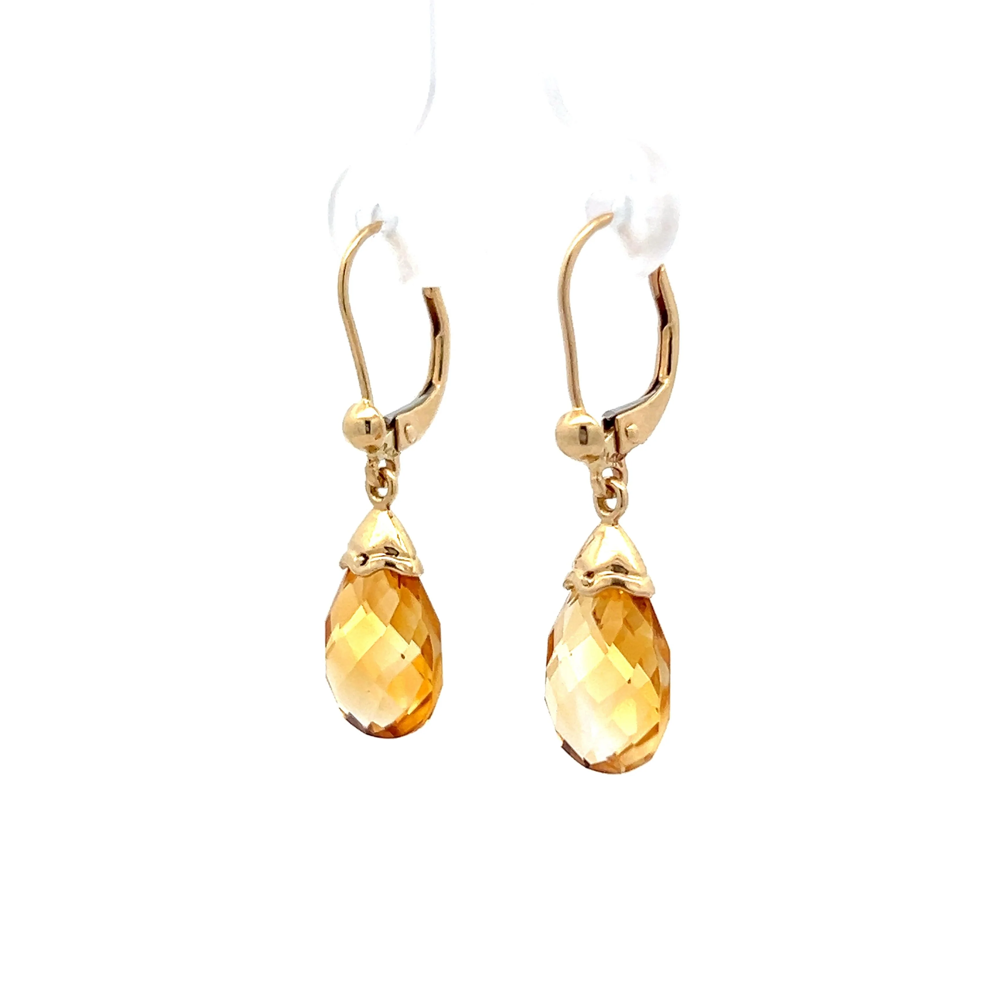 6.00 Citrine Drop Earrings in 14k - Image 2