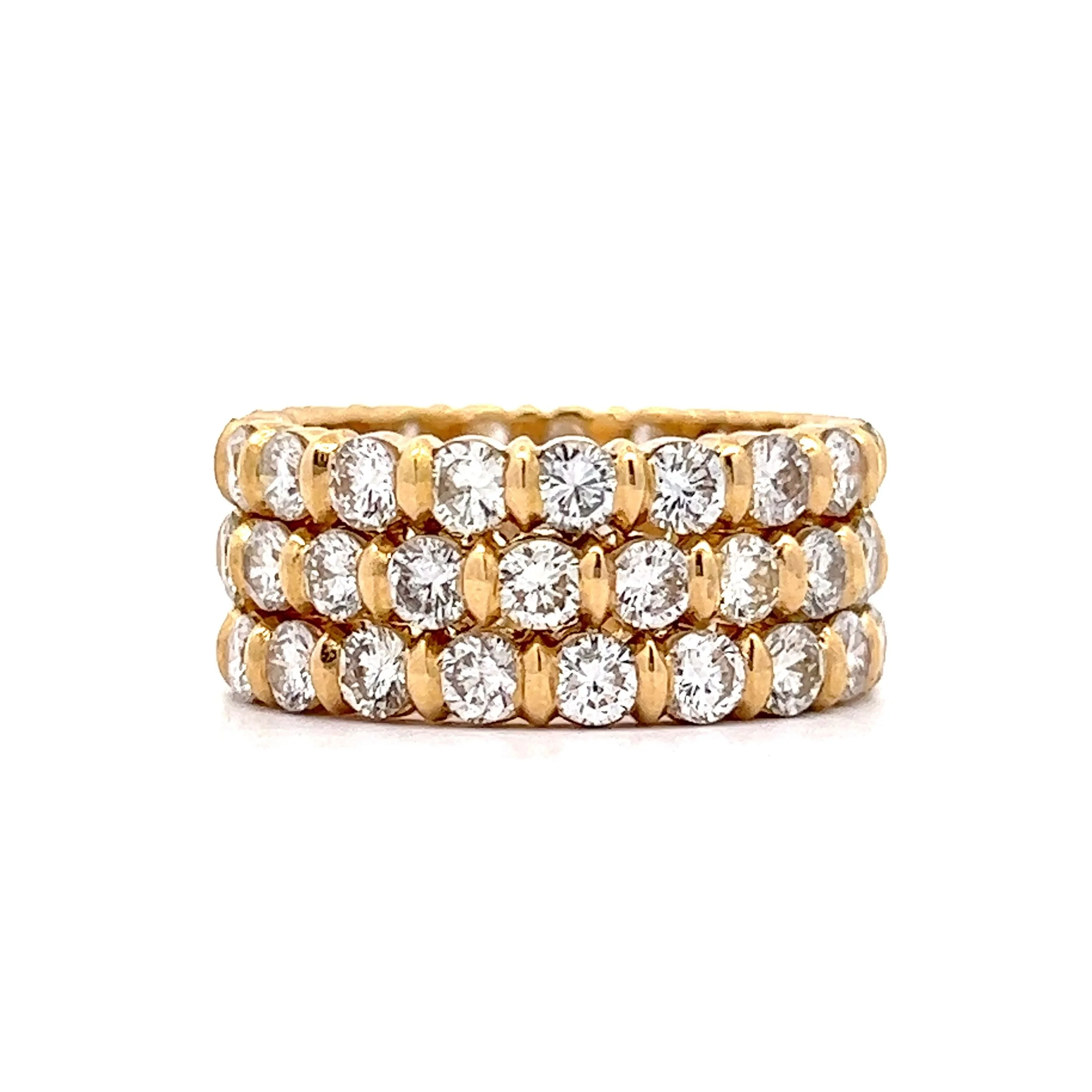 6.00 Stacked Diamond Cocktail Ring in 18k Yellow Gold